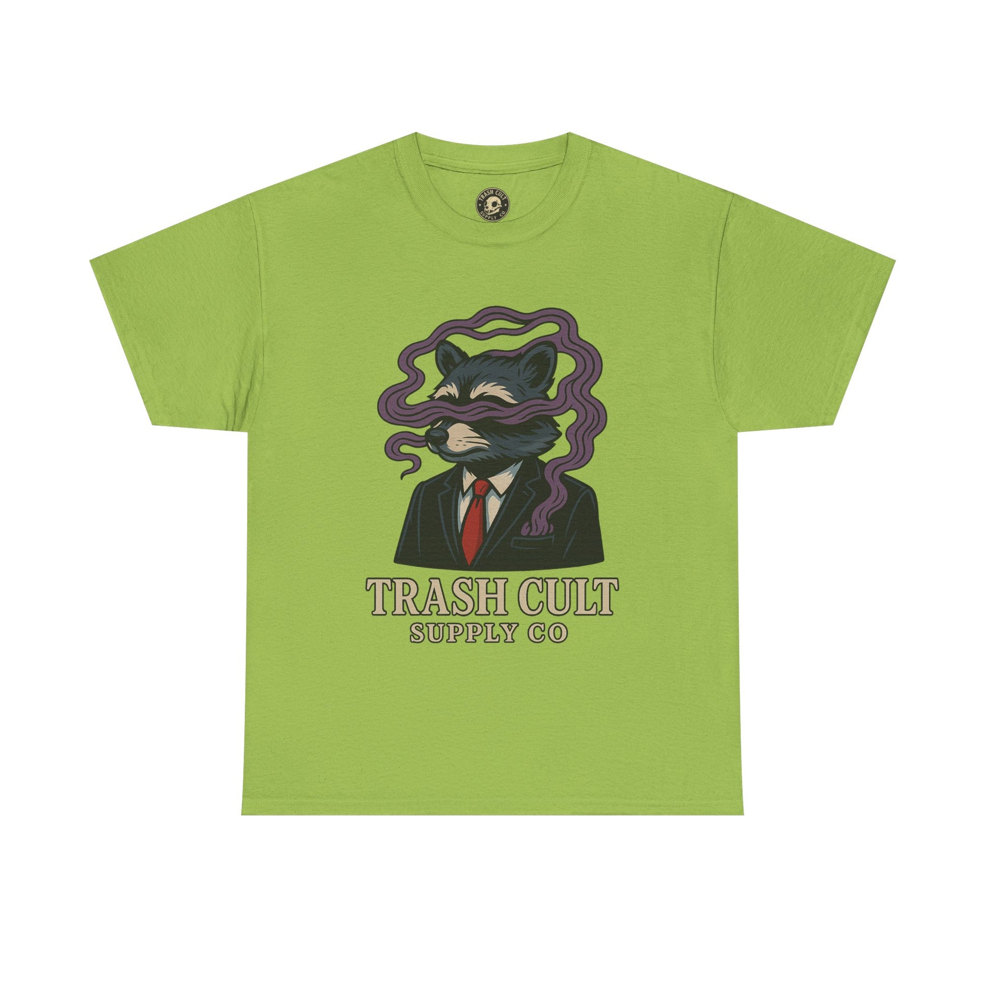 Suited Raccoon Smoke Design – Trash Cult Supply Co | Bold Graffiti Tattoo Tee