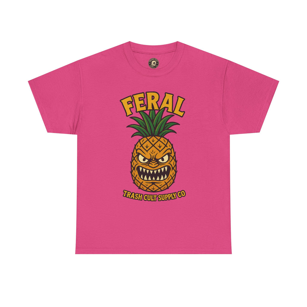 Feral Evil Pineapple Shirt – Aggressive Fruit Trashcore Tee – Gildan 5000 Unisex