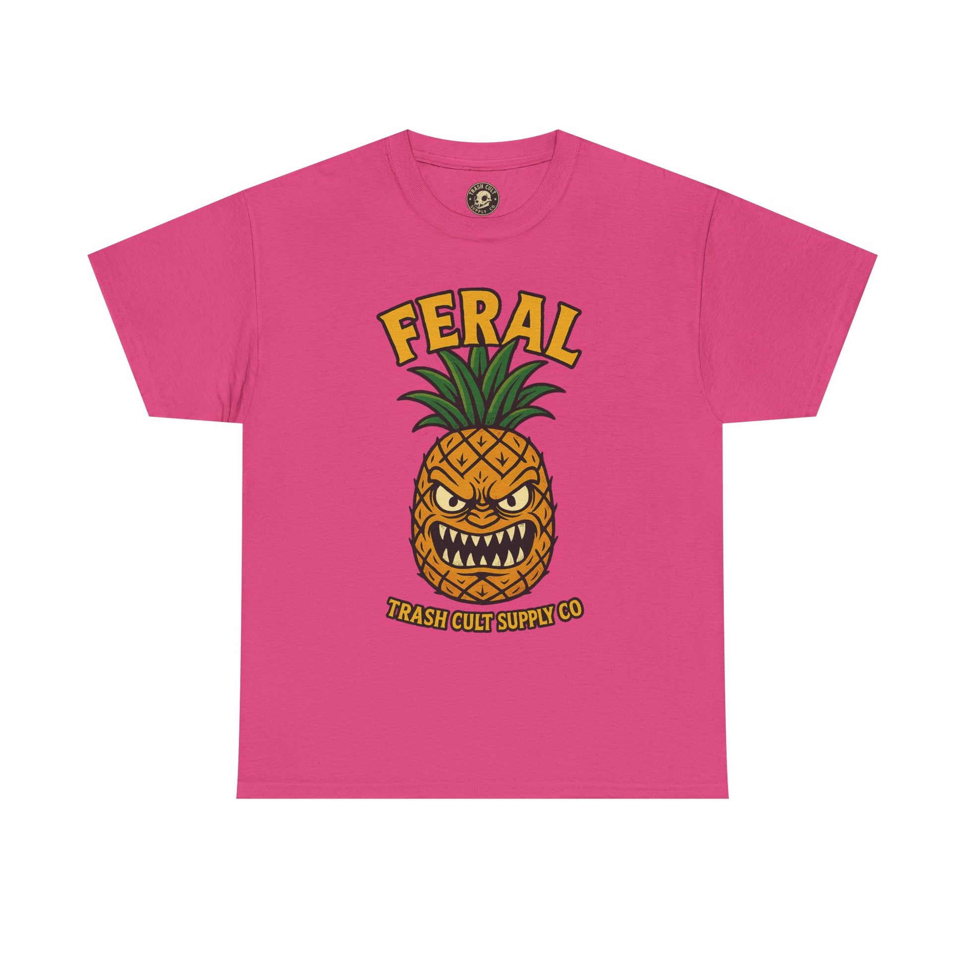 Feral Evil Pineapple Shirt – Aggressive Fruit Trashcore Tee – Gildan 5000 Unisex