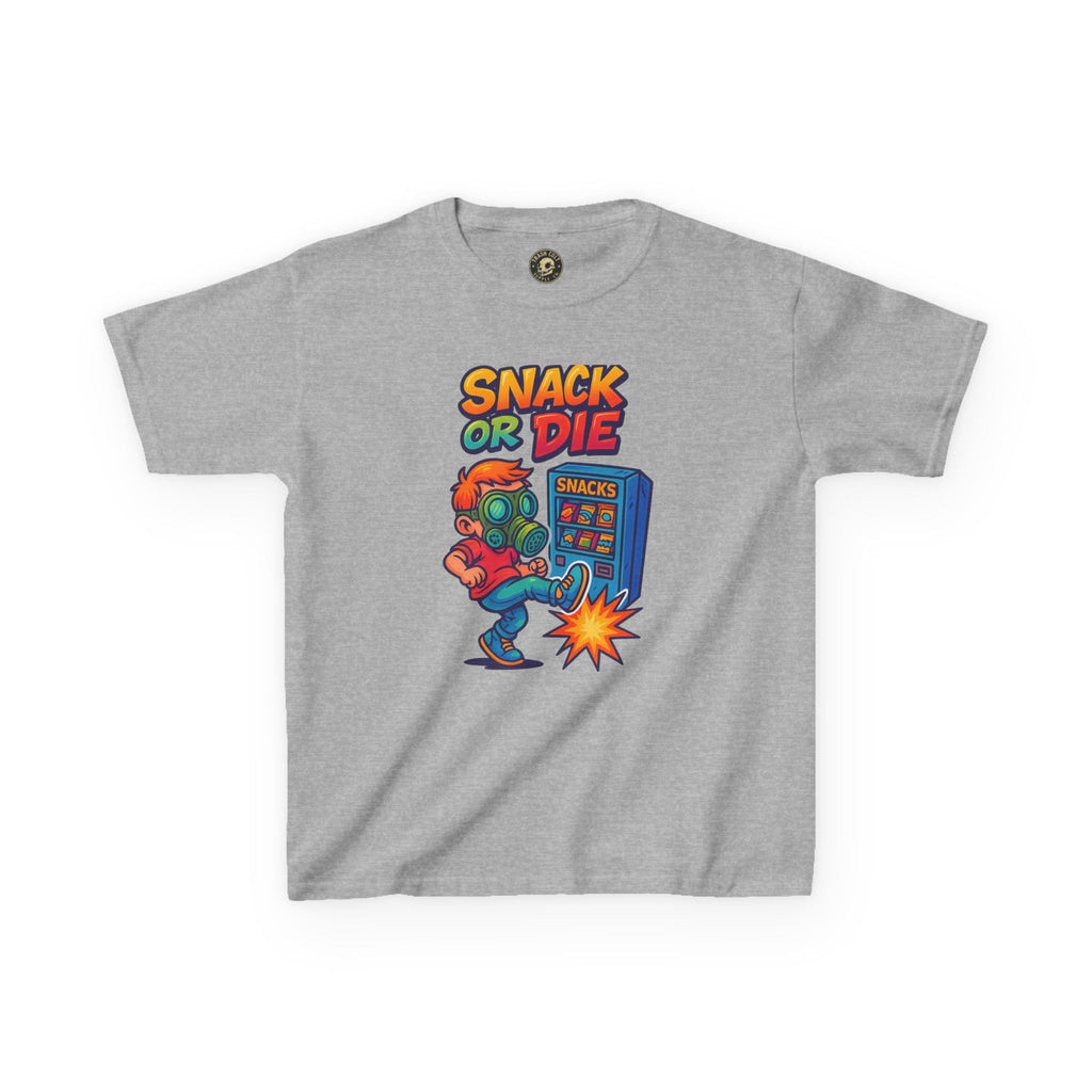 Snack or Die Kids T-Shirt – Funny Retro Gaming Tee for Kids | Playful Cotton Shirt for Snack Lovers