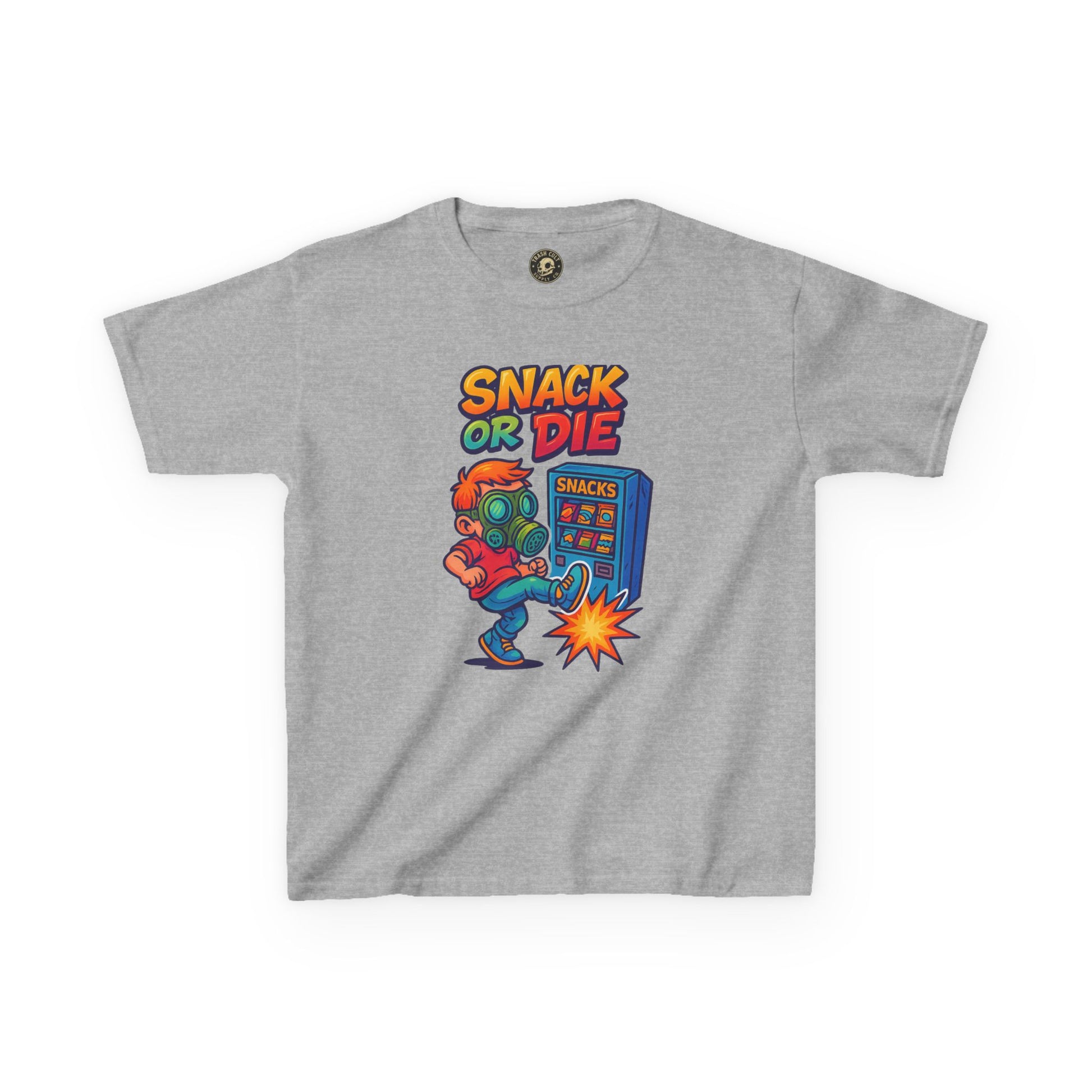 Snack or Die Kids T-Shirt – Funny Retro Gaming Tee for Kids | Playful Cotton Shirt for Snack Lovers