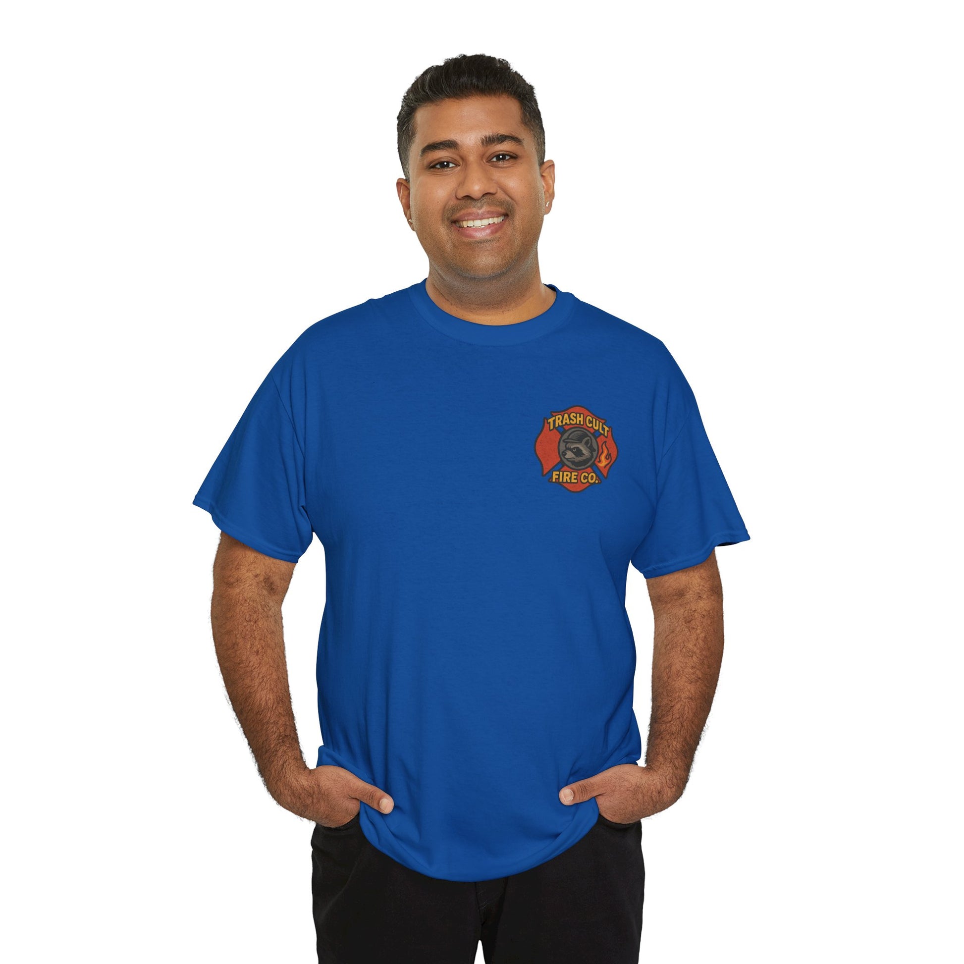 Trash Cult Fire Co. Unisex Tee - Quirky Raccoon Design, Fun Gift, Casual Wear, Firefighter Humor, Unique Apparel