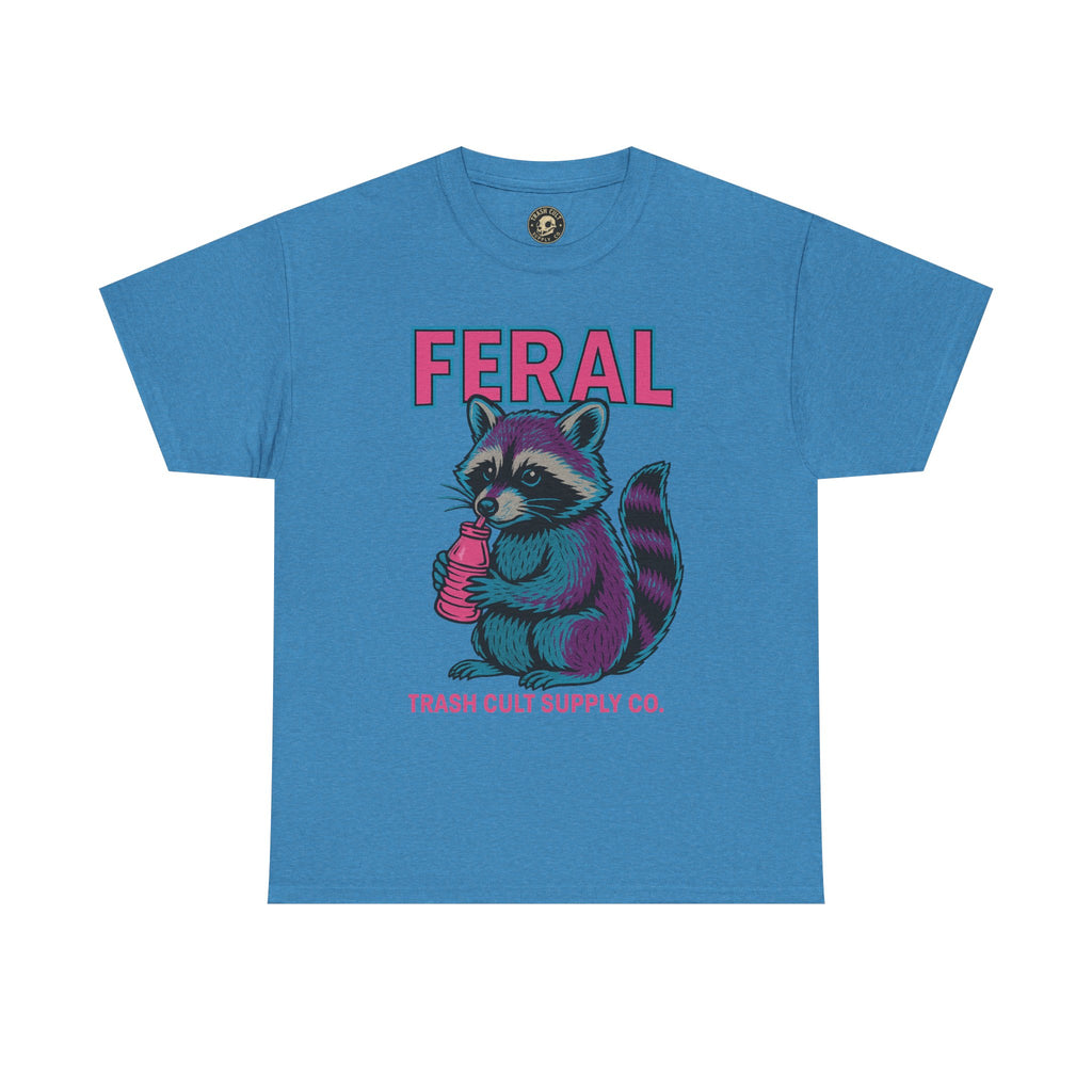 FERAL Raccoon 80s Retro Shirt – Trash Cult Supply Co. – Gildan 5000 Tee