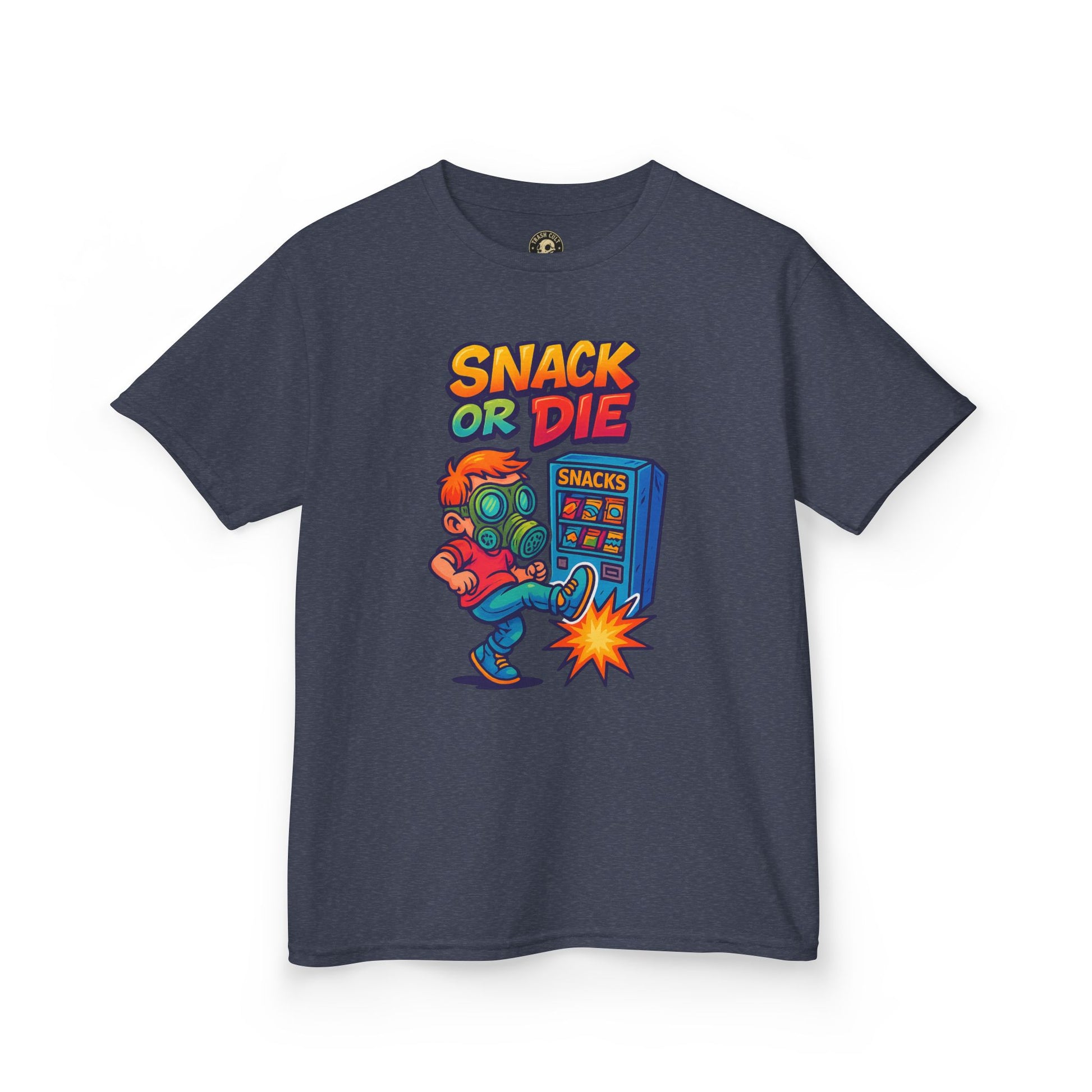 Snack or Die Kids T-Shirt – Funny Retro Gaming Tee for Kids | Playful Cotton Shirt for Snack Lovers