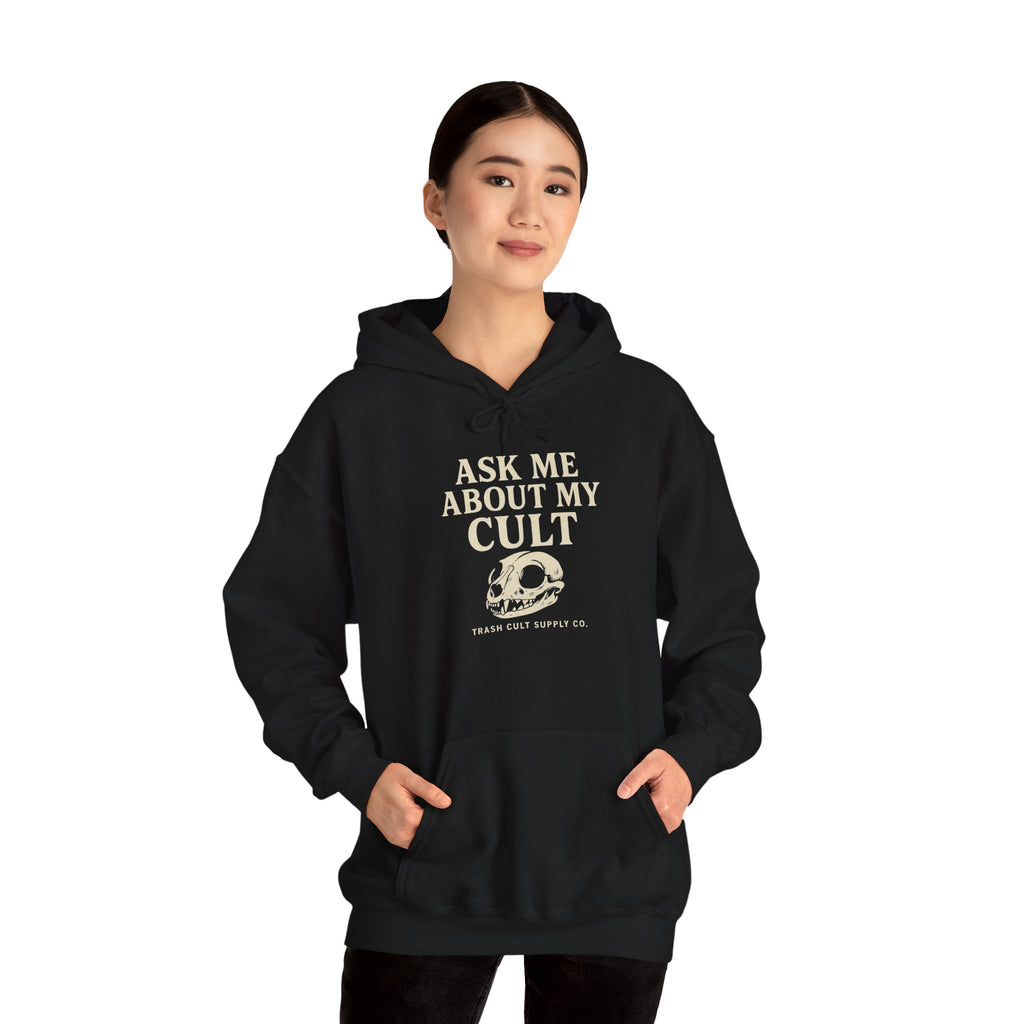 Gothic Cult Hoodie – Unisex Heavy Blend™ Sweatshirt, Perfect for Halloween, Alternative Fashion, Streetwear, Gift for Friends