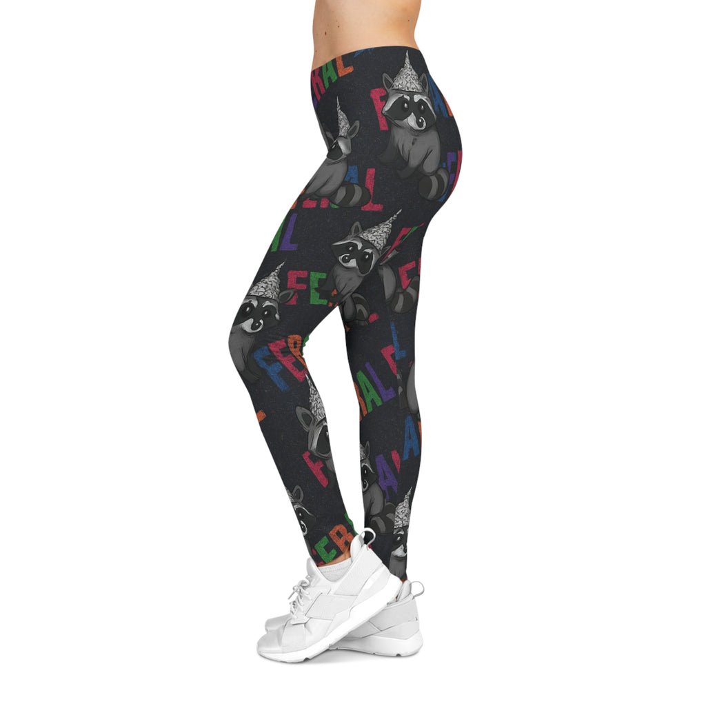 Feral Raccoon Leggings – Funny Animal Print Pants for Women | Bold Gift for Animal Lovers