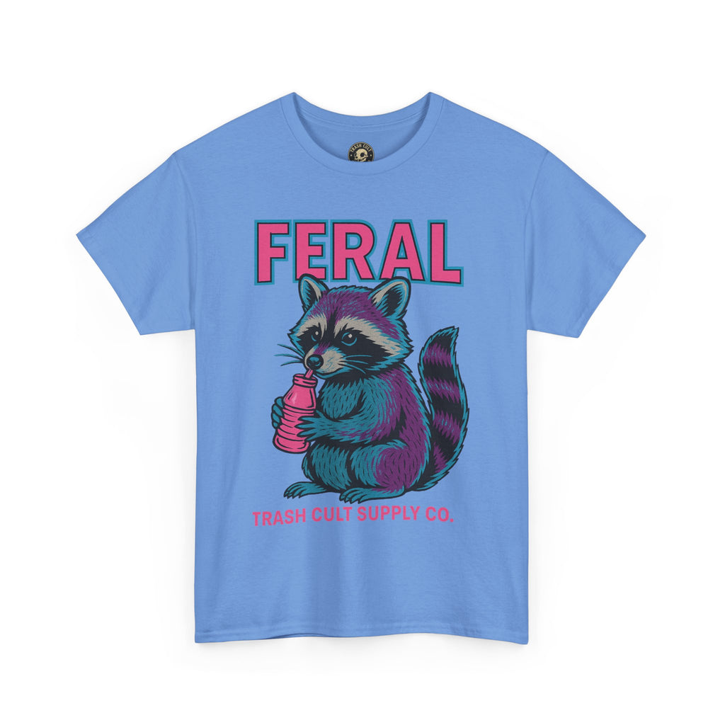 FERAL Raccoon 80s Retro Shirt – Trash Cult Supply Co. – Gildan 5000 Tee