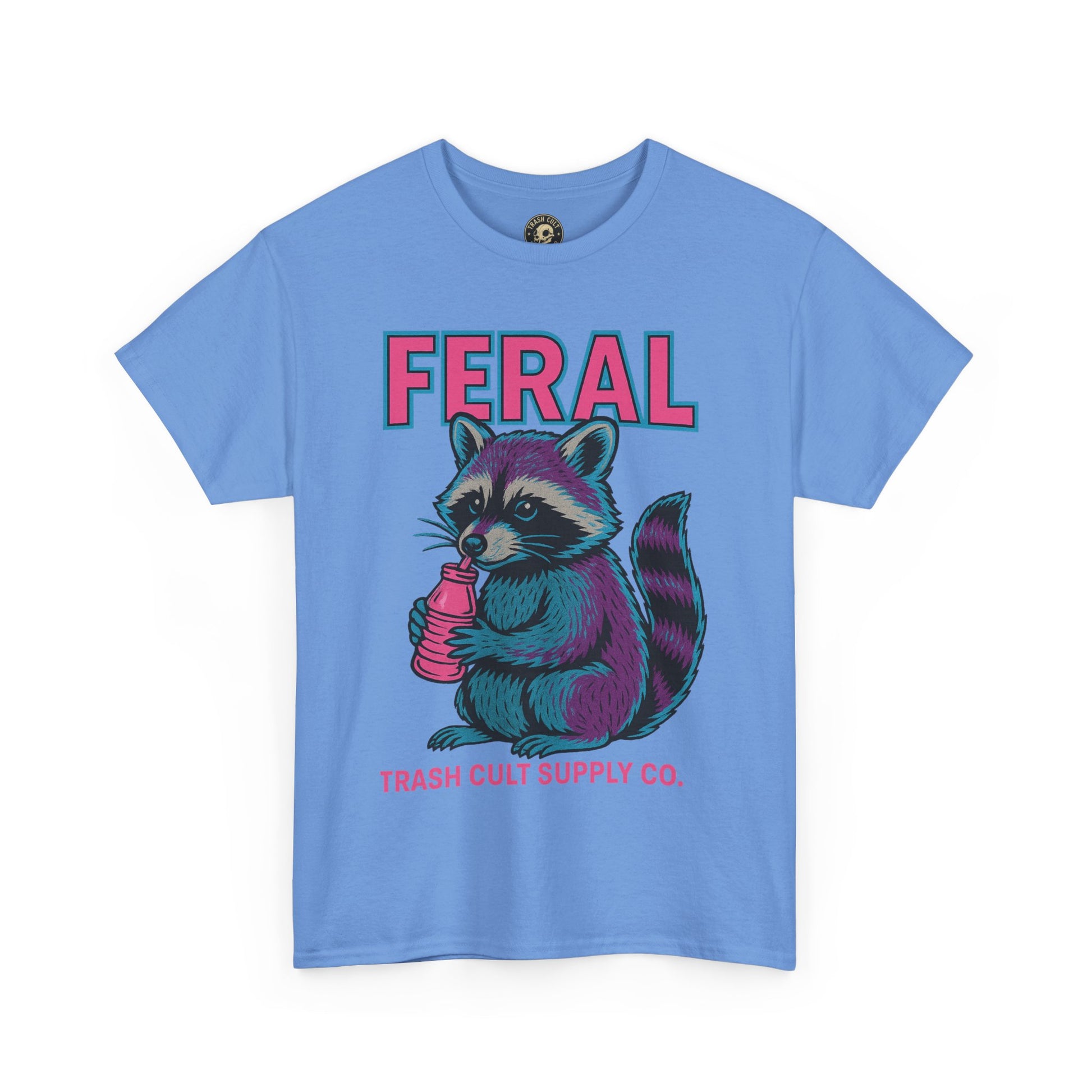 FERAL Raccoon 80s Retro Shirt – Trash Cult Supply Co. – Gildan 5000 Tee