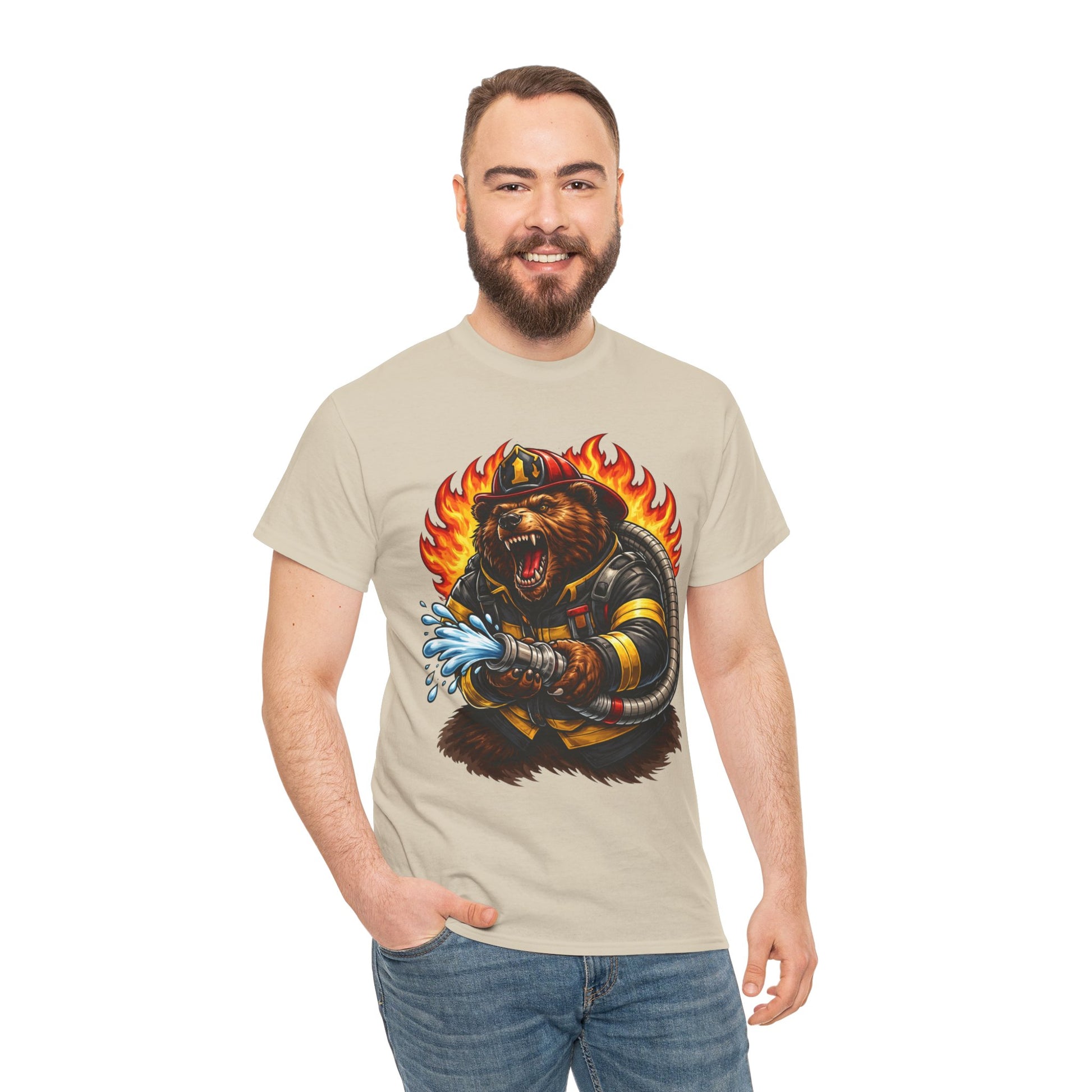 Firefighter Bear T-Shirt – Brave Fireman Graphic Tee