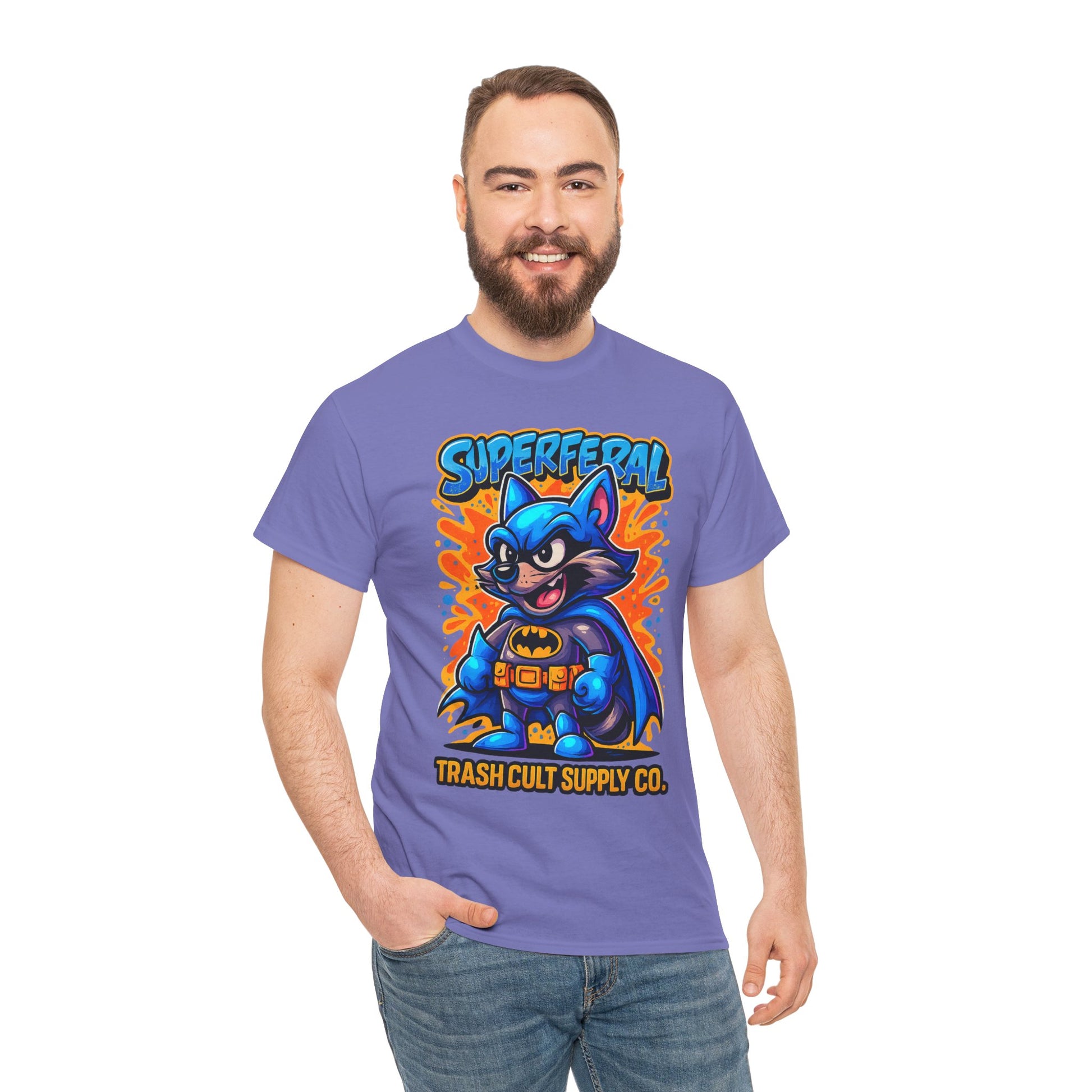 SuperFeral Raccoon Graffiti Shirt – Bold New School Superhero Streetwear | Trash Cult Supply Co