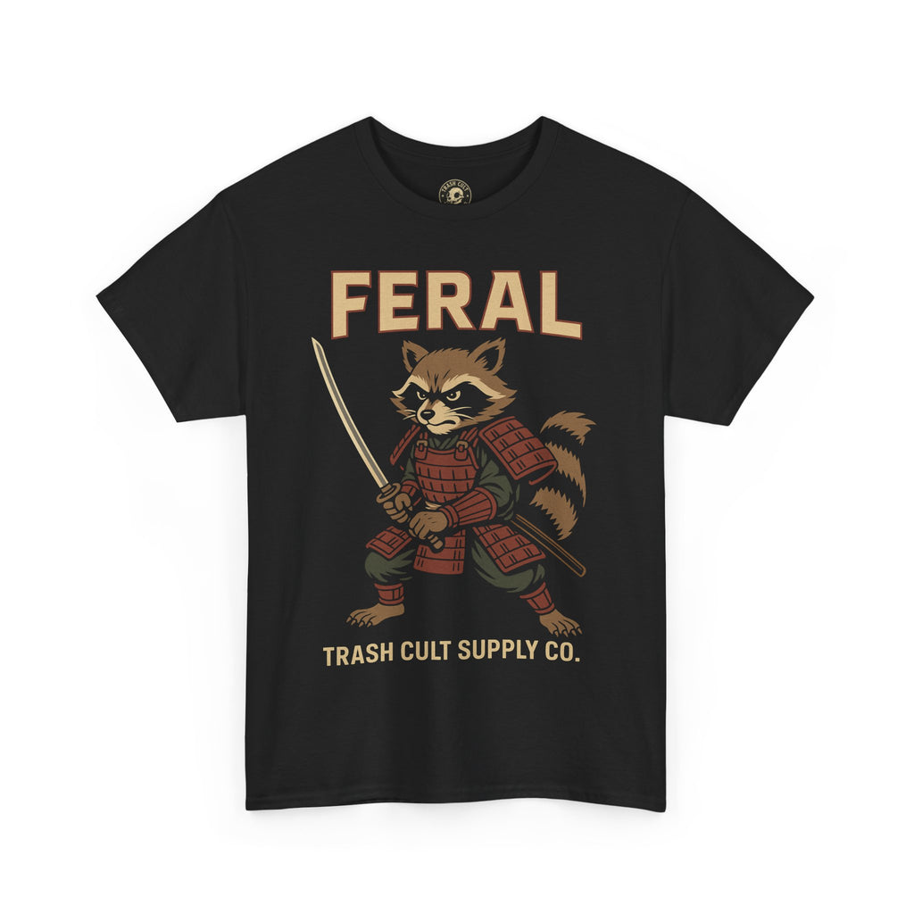 Feral Raccoon Samurai Shirt – Trash Cult Supply Co. | Gildan 5000 Unisex Tee