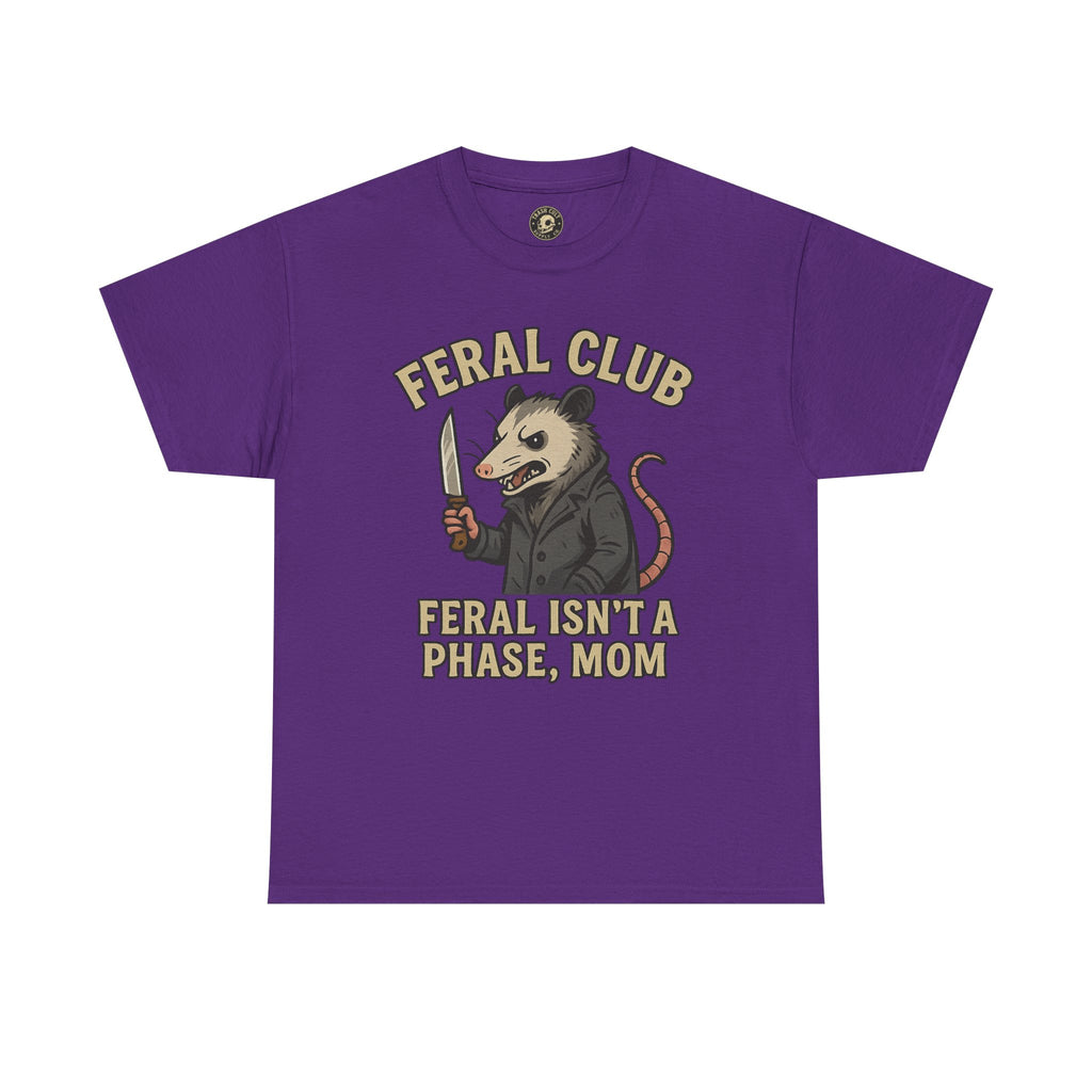 Feral Club Tee - Unisex Heavy Cotton Shirt, Funny Graphic T-Shirt, Gift for Mom, Casual Wear, Easygoing Lifestyle