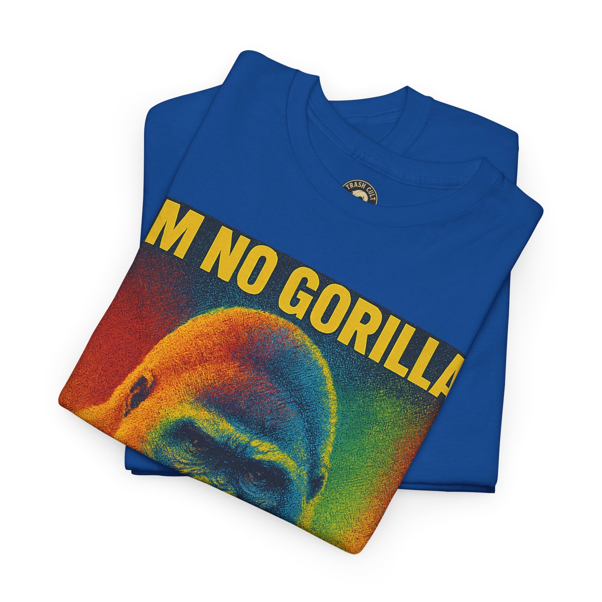I’m No Gorilla But I Can Beat Off 100 Men Shirt – Multicolor Halftone Gorilla Tee on Gildan 5000