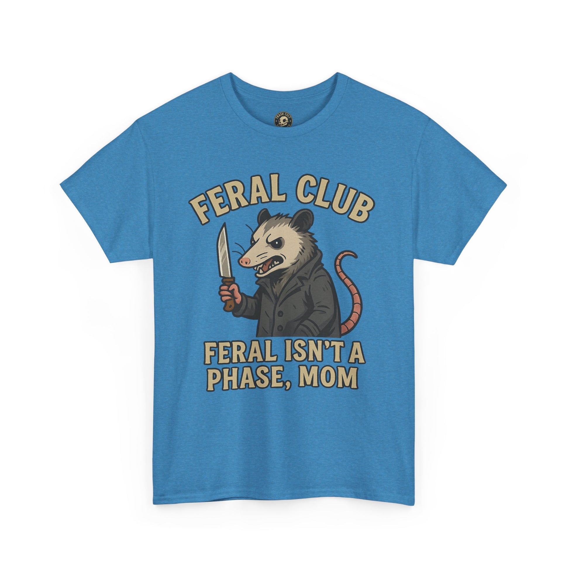 Feral Club Tee - Unisex Heavy Cotton Shirt, Funny Graphic T-Shirt, Gift for Mom, Casual Wear, Easygoing Lifestyle