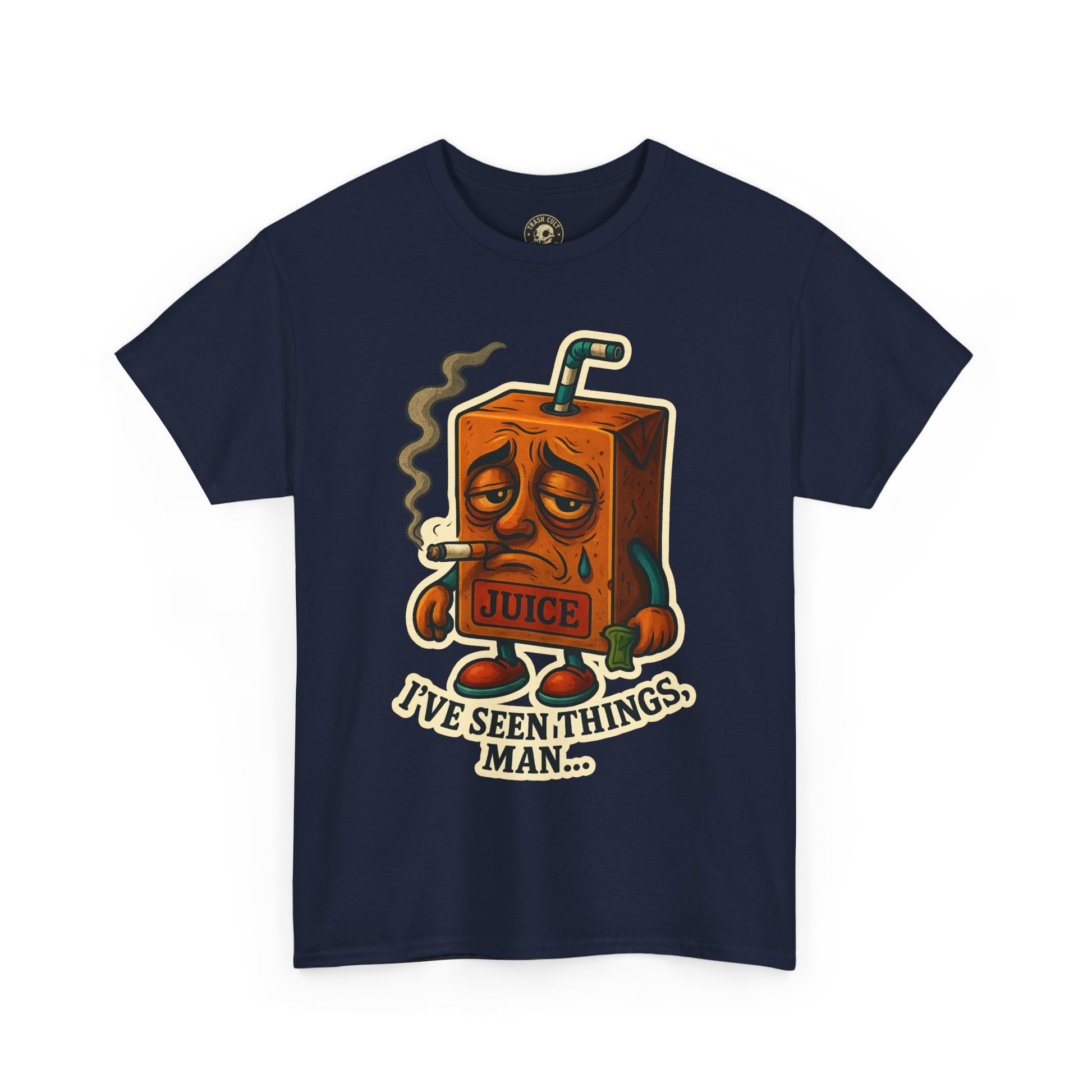 Juice Box Graphic Tee - I've Seen Things Man, Funny T-Shirt, Gift for Friends, Unisex Cotton Tee, Humor Merchandise