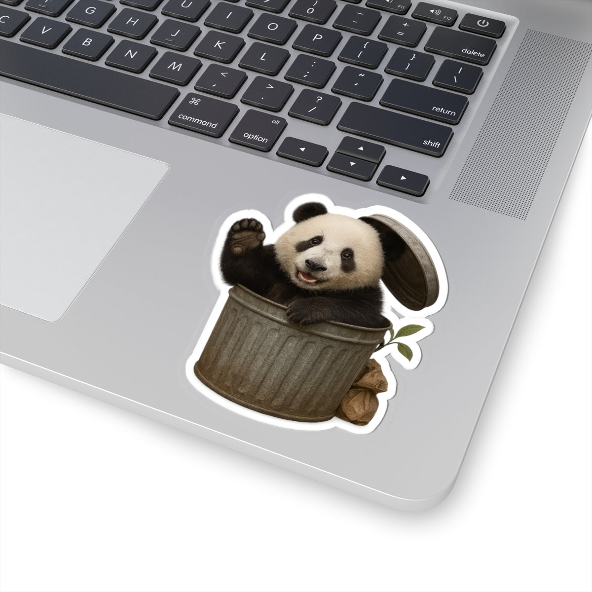Cute Panda Trash Can Kiss-Cut Stickers, Animal Lover Decor, Fun Laptop Stickers, Cute Planner Stickers, Gift for Kids