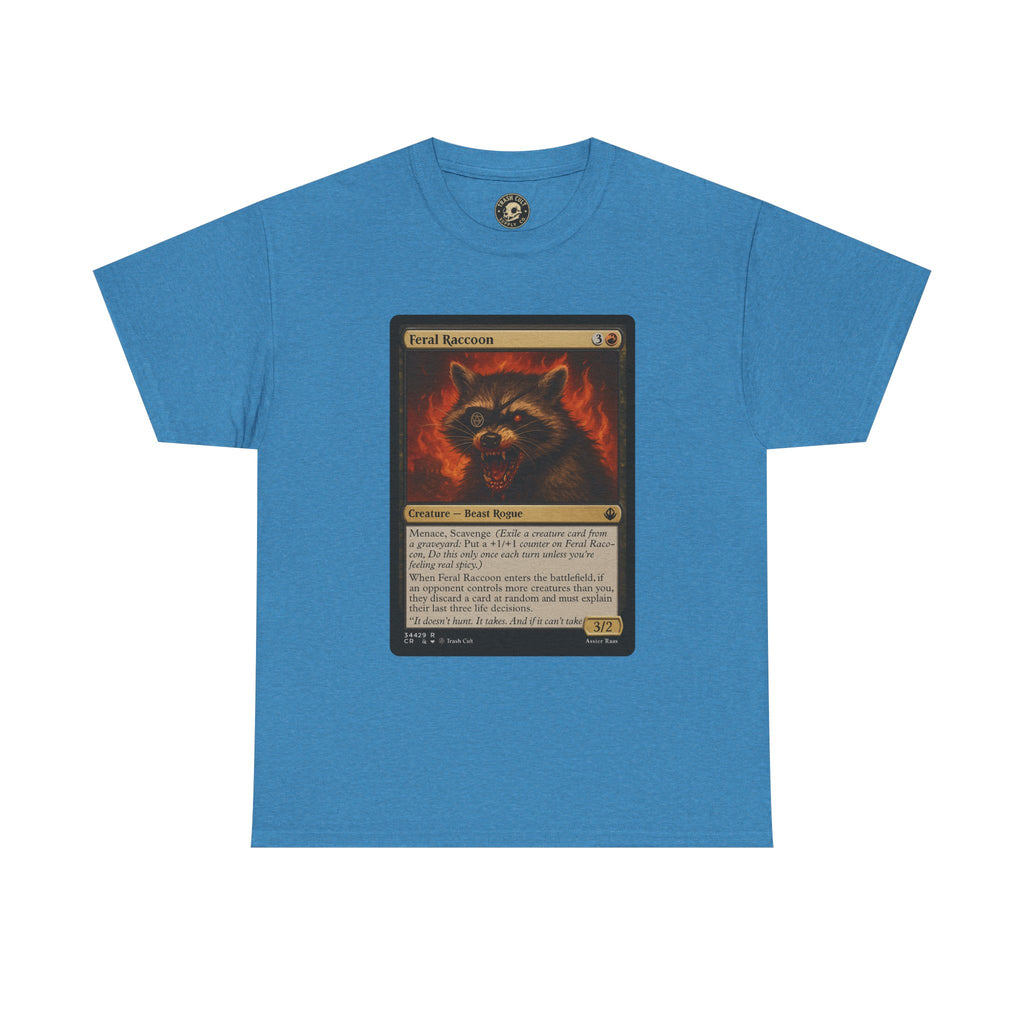 Feral Raccoon Magic Card Shirt – MTG-Inspired Beast Rogue Tee, Trash Cult Creature Card, Gildan 5000 Unisex T-Shirt