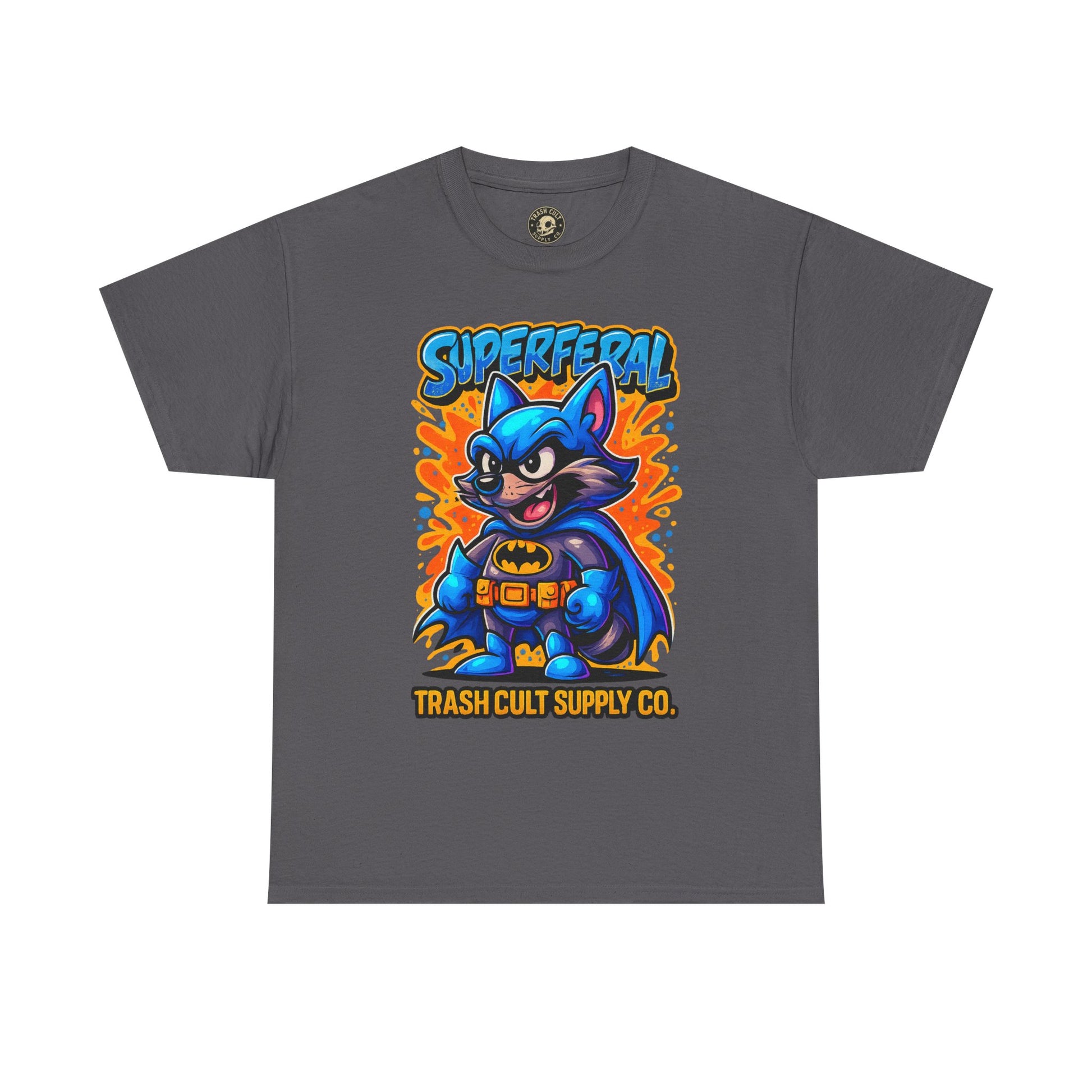SuperFeral Raccoon Graffiti Shirt – Bold New School Superhero Streetwear | Trash Cult Supply Co