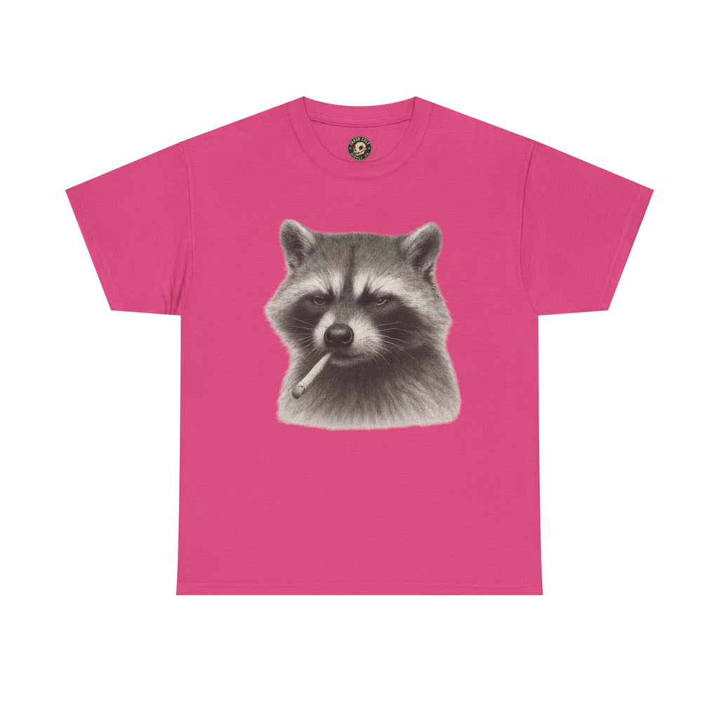 Dirty Harry Raccoon Halftone Shirt – Soft Grit Aesthetic, Smoking Trash Panda Graphic Tee