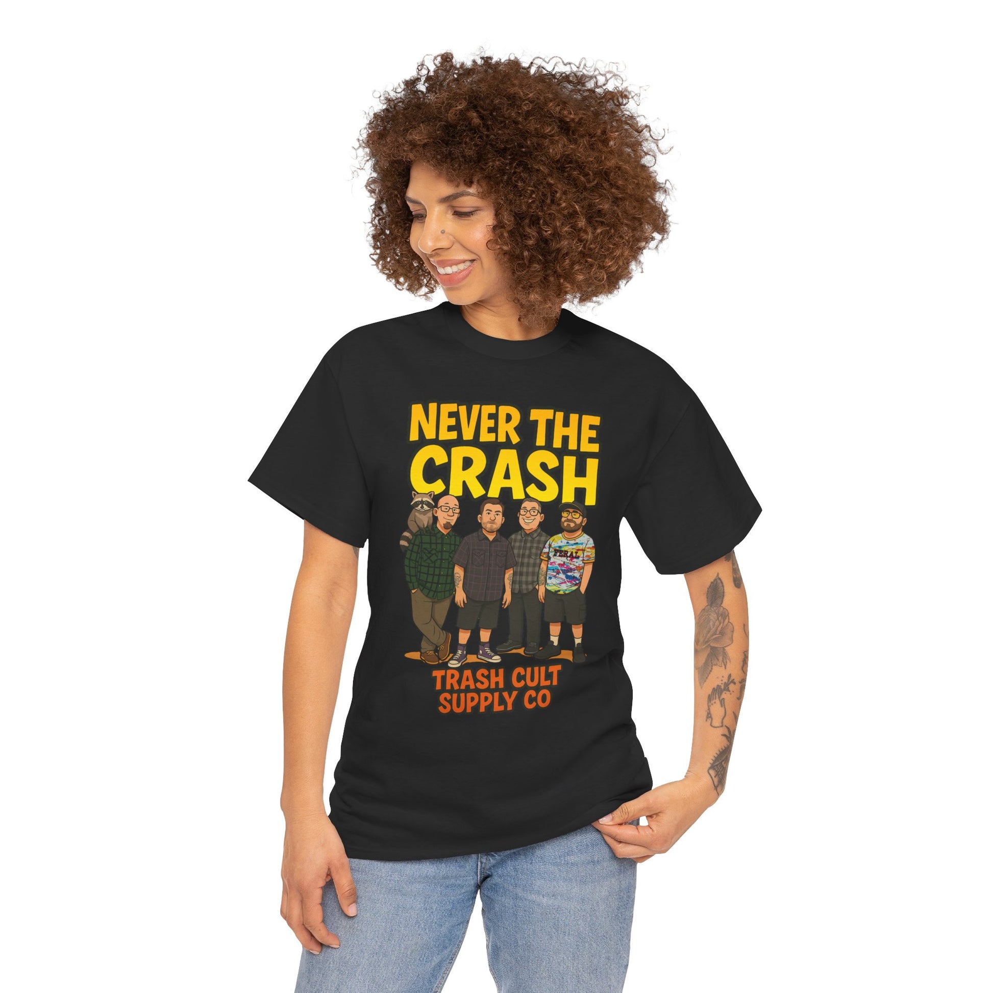 Never The Crash Band Shirt – Bold Graffiti Logo Tee - EXCLUSIVE | Gildan 5000