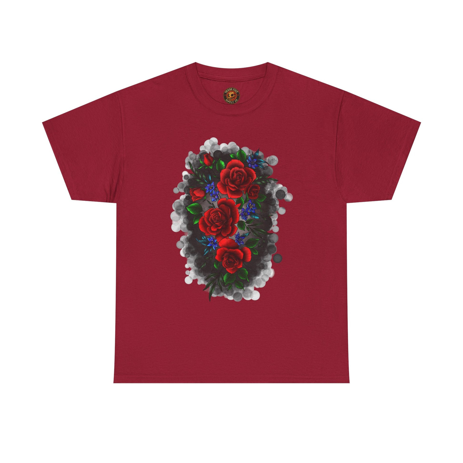Floral Smoke Tattoo T-Shirt – Lara Davenport x Trash Cult Supply Co. Collab (Gildan 5000)
