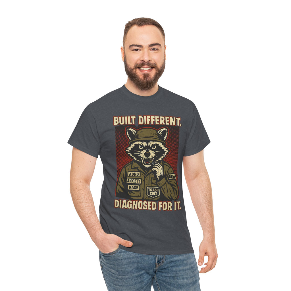 Built Different Diagnosed For It Military Raccoon Shirt – Gildan 5000