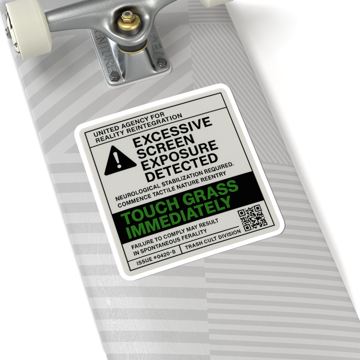 Excessive Screen Exposure Warning Sticker – Touch Grass Immediately (Kiss Cut Vinyl)