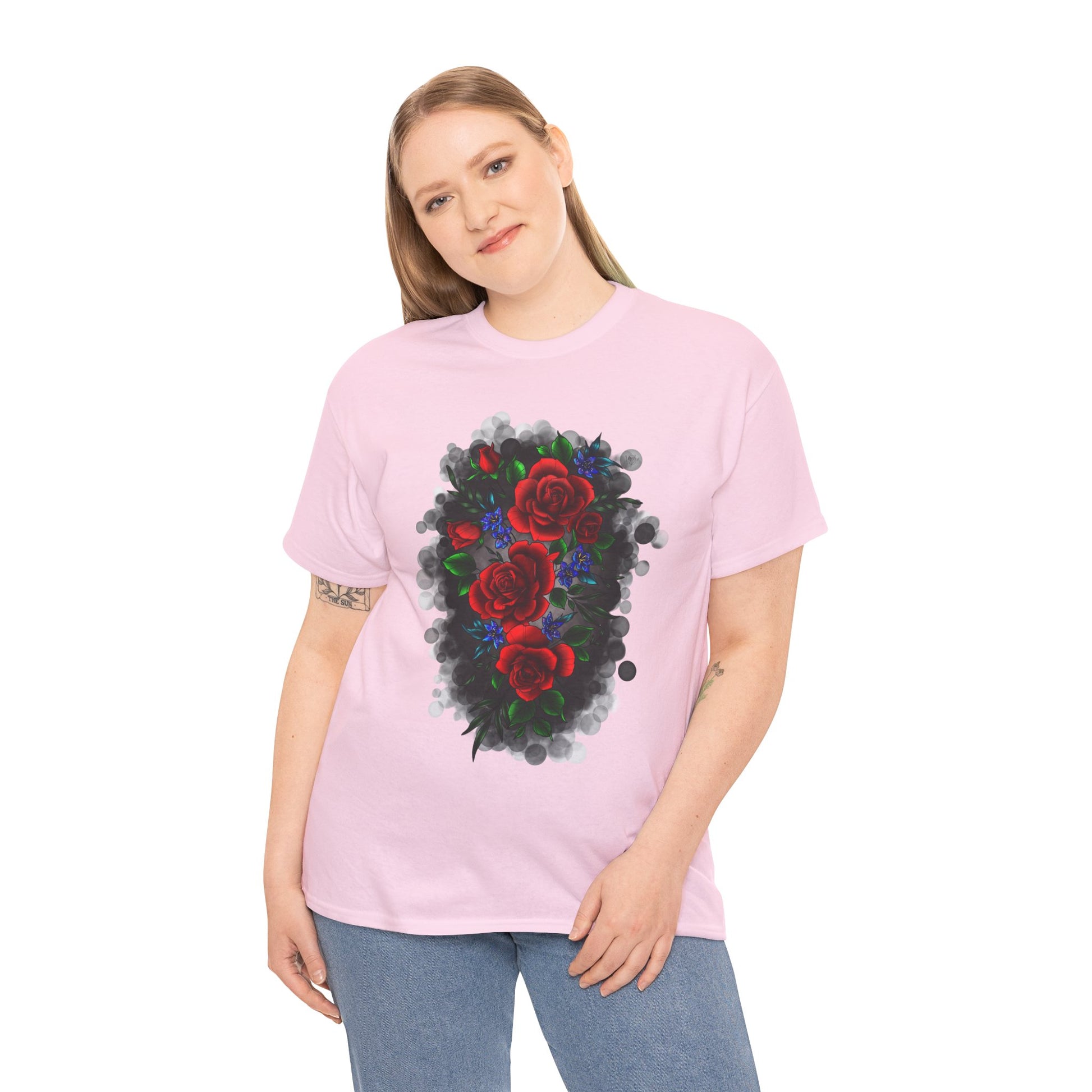 Floral Smoke Tattoo T-Shirt – Lara Davenport x Trash Cult Supply Co. Collab (Gildan 5000)