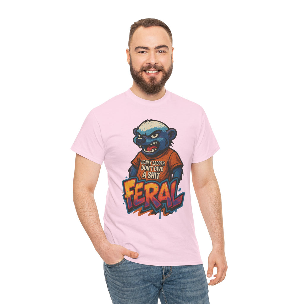 Feral Graphic Tee, Unisex Heavy Cotton T-Shirt for Casual Wear, Gift for Animal Lovers, Unique Streetwear, Funny Graphic Shirt