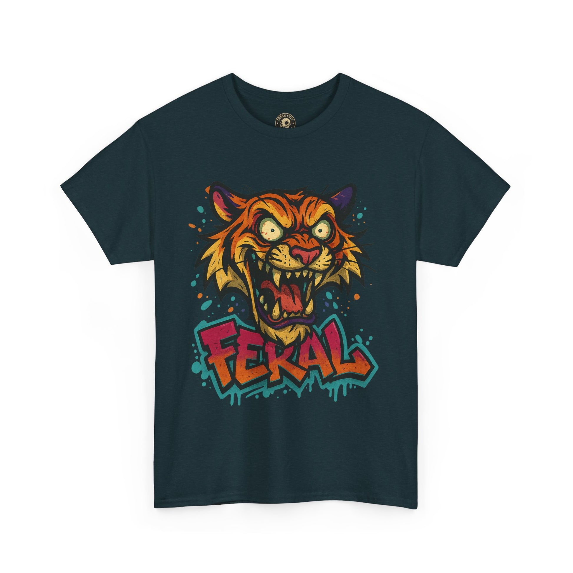 Feral Tiger Graphic Tee, Custom Artwork Shirt, Vintage Style T-Shirt, Casual Wear, Unique Gift for Animal Lovers