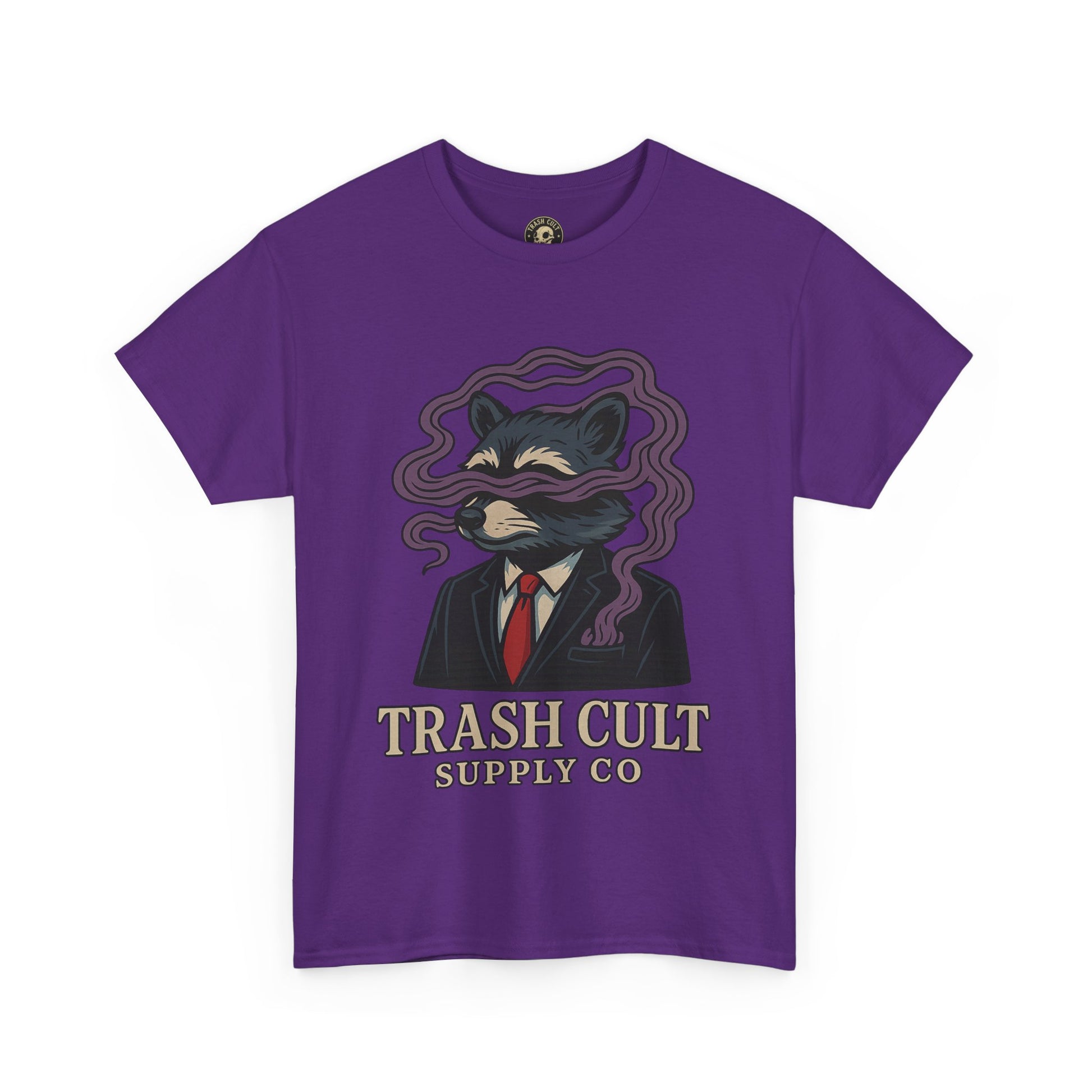 Suited Raccoon Smoke Design – Trash Cult Supply Co | Bold Graffiti Tattoo Tee
