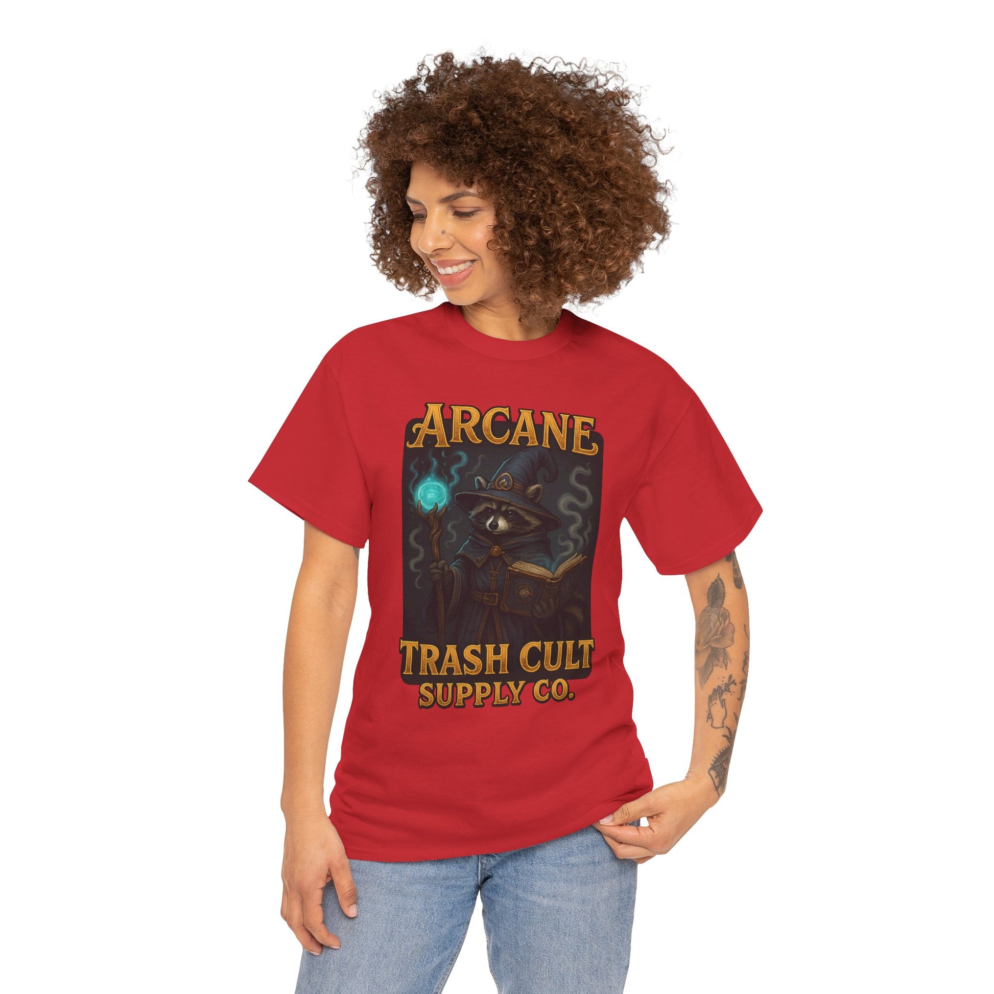 Arcane Trash Cult Unisex Heavy Cotton Tee, Cult Merchandise, Witchy Style, Halloween Tee, Casual Everyday Wear