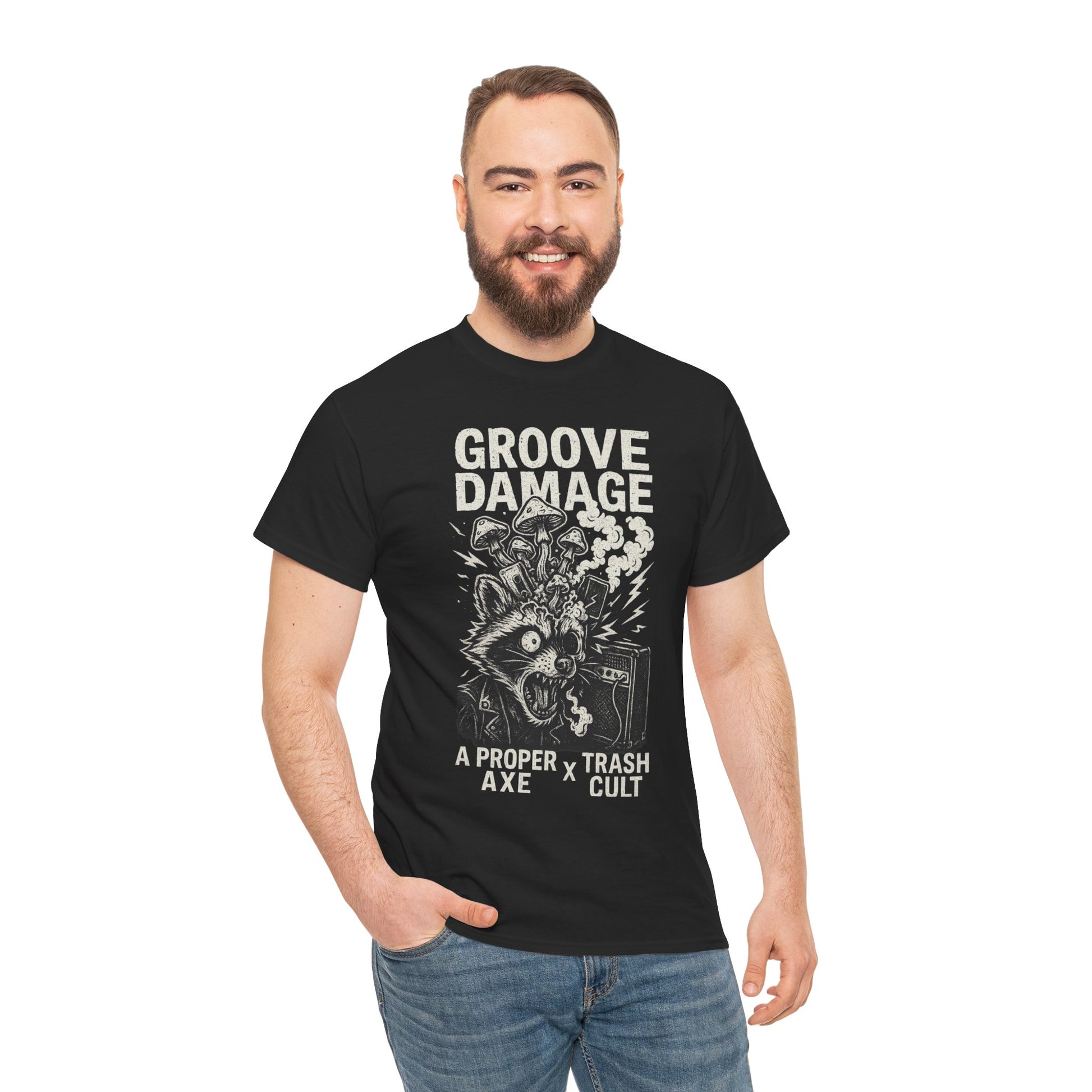 Groove Damage T-Shirt – A Proper Axe x Trash Cult Collab – Stoner Groove Punk Shirt