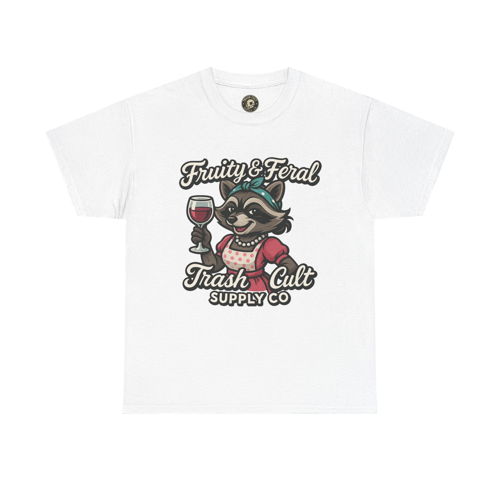 Fruity & Feral Raccoon Housewife Tee – Trash Cult Supply Co. on Gildan 5000