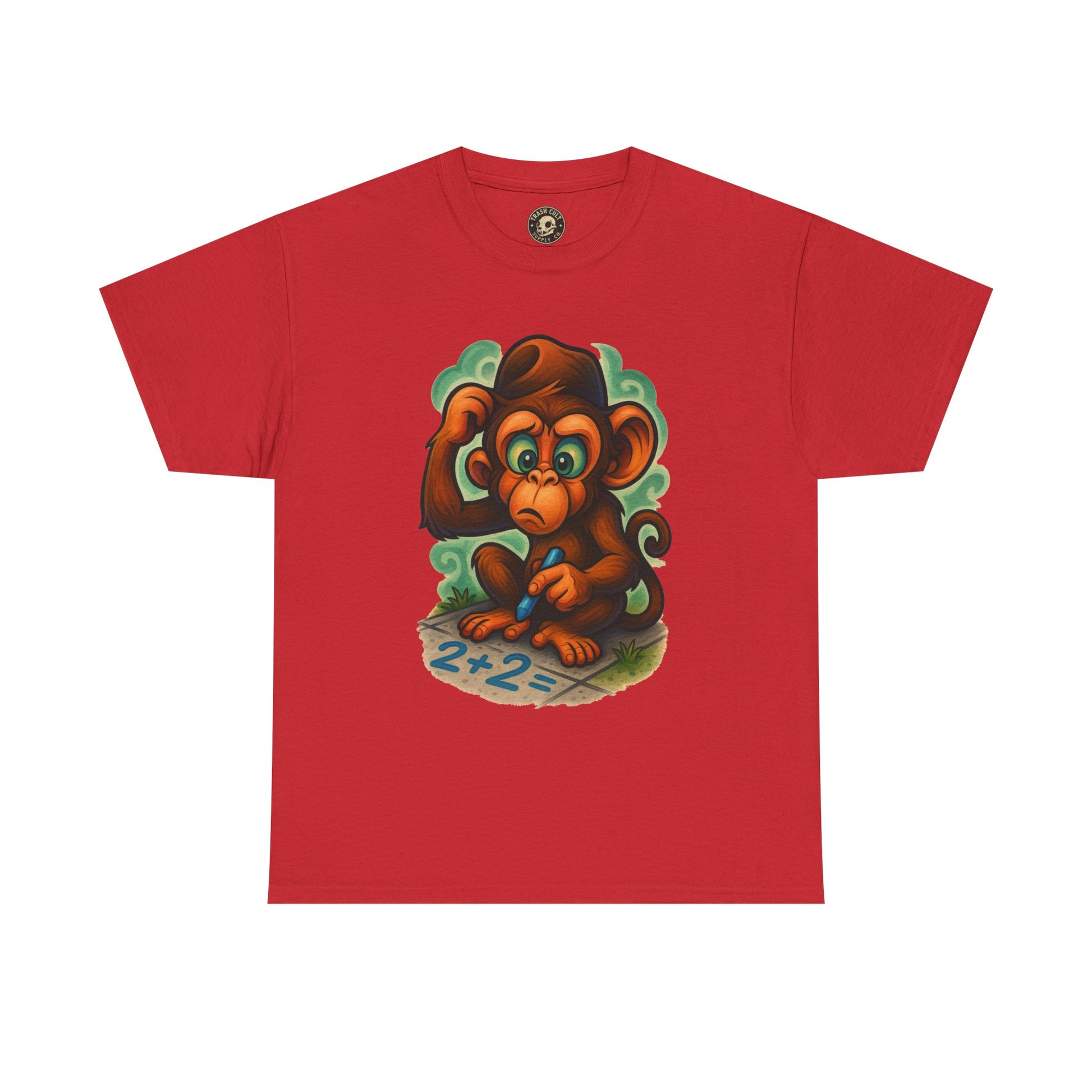 Confused Monkey Math Shirt – Funny Thoughtful Graphic Tee | Unisex Gildan 5000