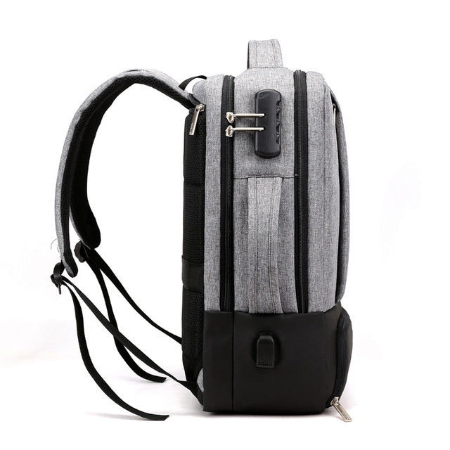 Multifunctional Travel Laptop Backpack – Waterproof Nylon Bag with USB Port – Men’s Work & School Backpack (31x44x15cm)