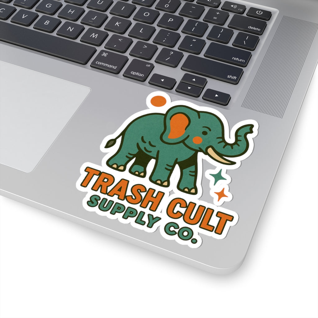 Whimsical Elephant Kiss-Cut Stickers, Fun Decor, Laptop Accessories, Gift for Animal Lovers, Custom Designs, Nature Enthusiasts