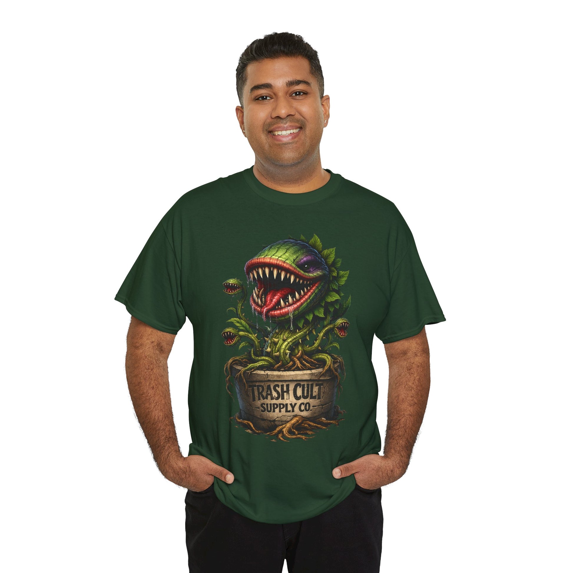 Carnivorous Plant Graphic Tee — "Trash Cult Supply Co." Potted Monster Shirt