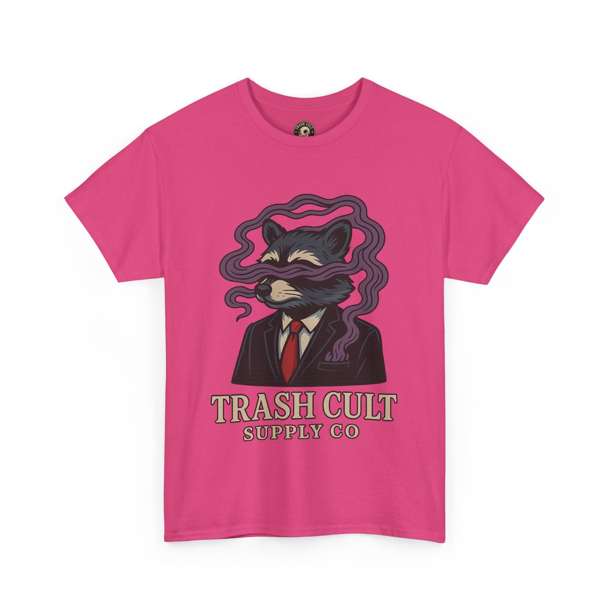 Suited Raccoon Smoke Design – Trash Cult Supply Co | Bold Graffiti Tattoo Tee