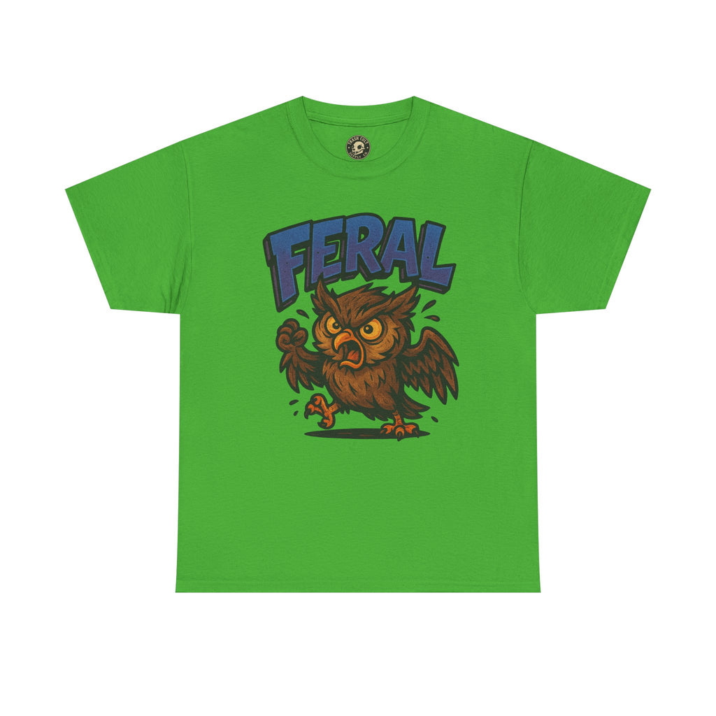 Feral Owl T-Shirt – Bold Animal Graphic Tee | Unisex Cotton Shirt for Bird Nerds & Chaos Lovers