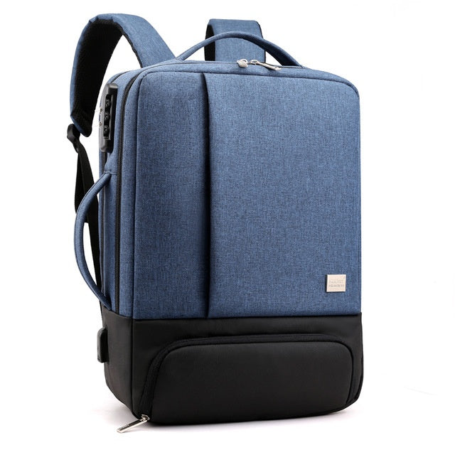 Multifunctional Travel Laptop Backpack – Waterproof Nylon Bag with USB Port – Men’s Work & School Backpack (31x44x15cm)