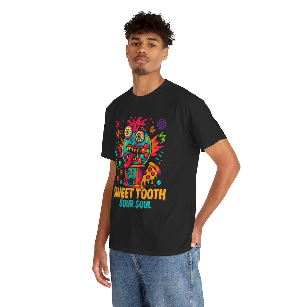 Sweet Tooth, Sour Soul – Neon Gumball Monster Graphic Tee | Gildan 5000 | Limited Edition Chaoswear