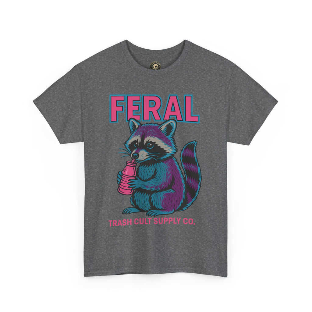 FERAL Raccoon 80s Retro Shirt – Trash Cult Supply Co. – Gildan 5000 Tee