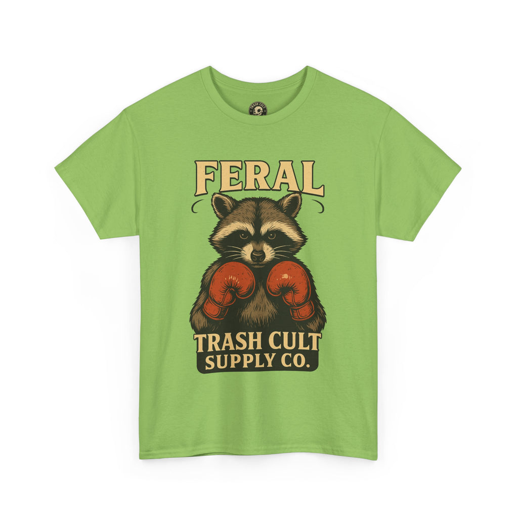Feral Raccoon Tee - Unisex Heavy Cotton Tee, Cute Animal Shirt, Trendy Graphic Tee, Fun Gift for Animal Lovers, Casual Everyday Wear