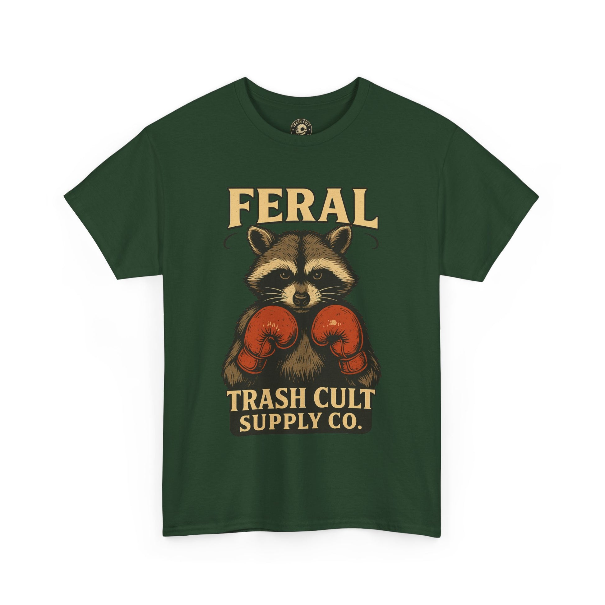 Feral Raccoon Tee - Unisex Heavy Cotton Tee, Cute Animal Shirt, Trendy Graphic Tee, Fun Gift for Animal Lovers, Casual Everyday Wear