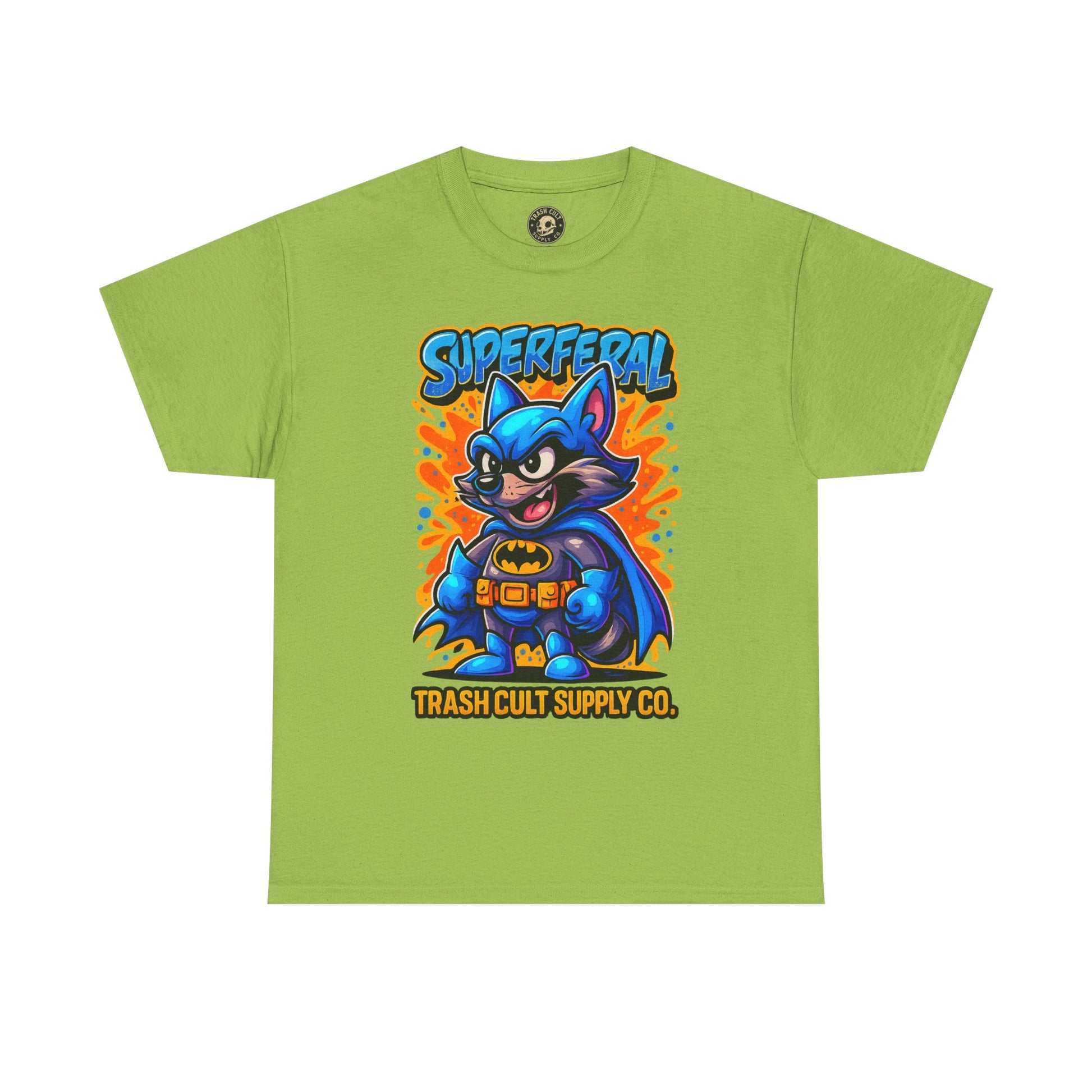 SuperFeral Raccoon Graffiti Shirt – Bold New School Superhero Streetwear | Trash Cult Supply Co