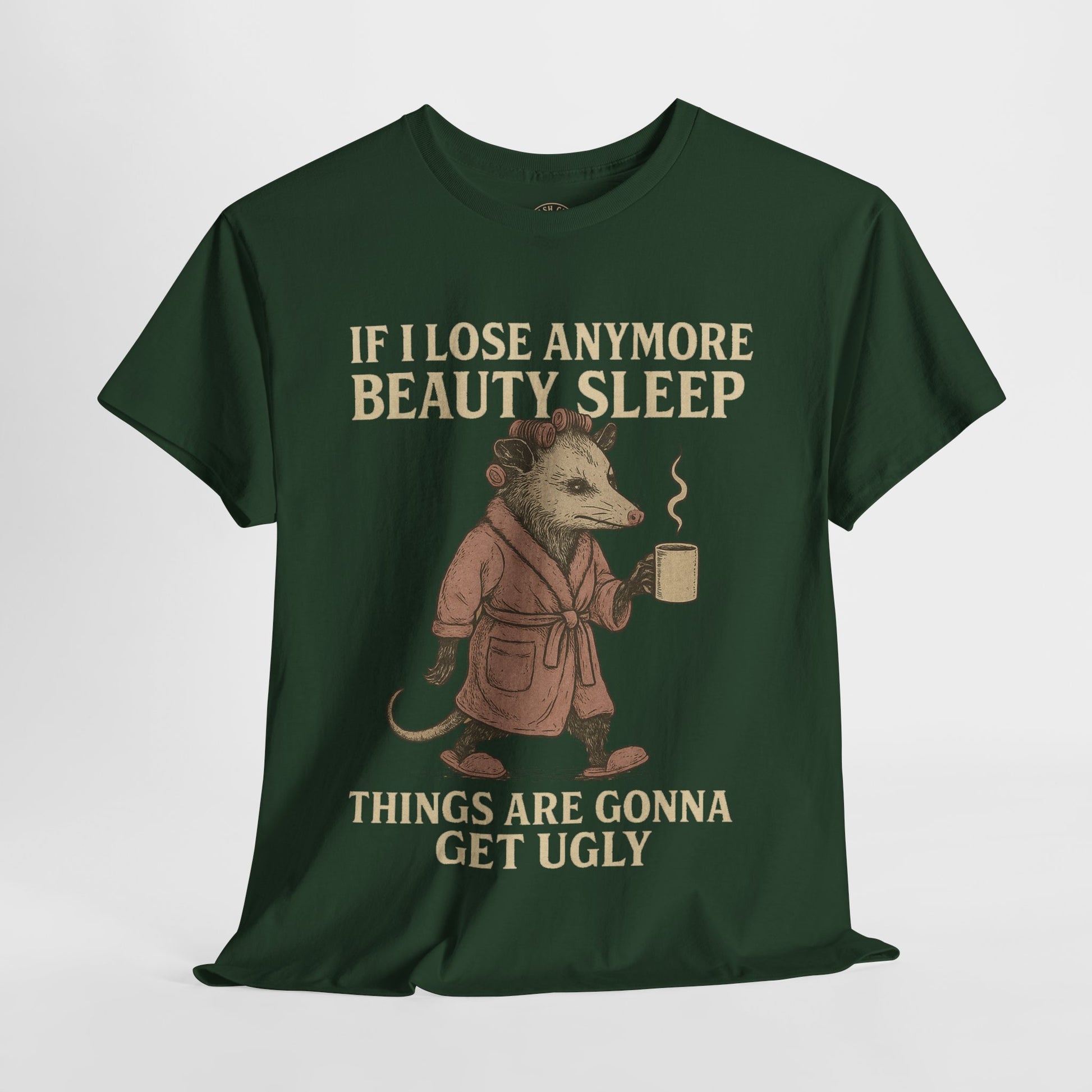 Funny Unisex Heavy Cotton Tee - "If I Lose Anymore Beauty Sleep, Things Are Gonna Get Ugly" - Gift, Sleepwear, Humor, Casual Wear, [...]