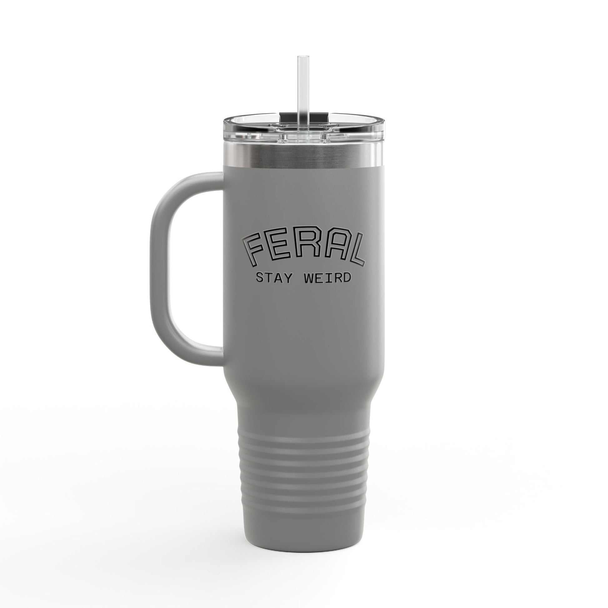 40oz Insulated Travel Mug with Handle – Leak-Proof Stainless Steel Tumbler for Hot & Cold Drinks | Trash Cult / FERAL Edition