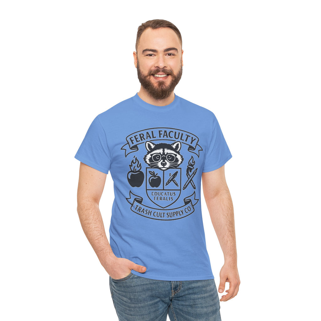 Feral Faculty Tee, Fun Teacher Shirt, Animal Lover Gift, Cool Graphic Tee, Casual Everyday Wear, Unisex Cotton T-Shirt
