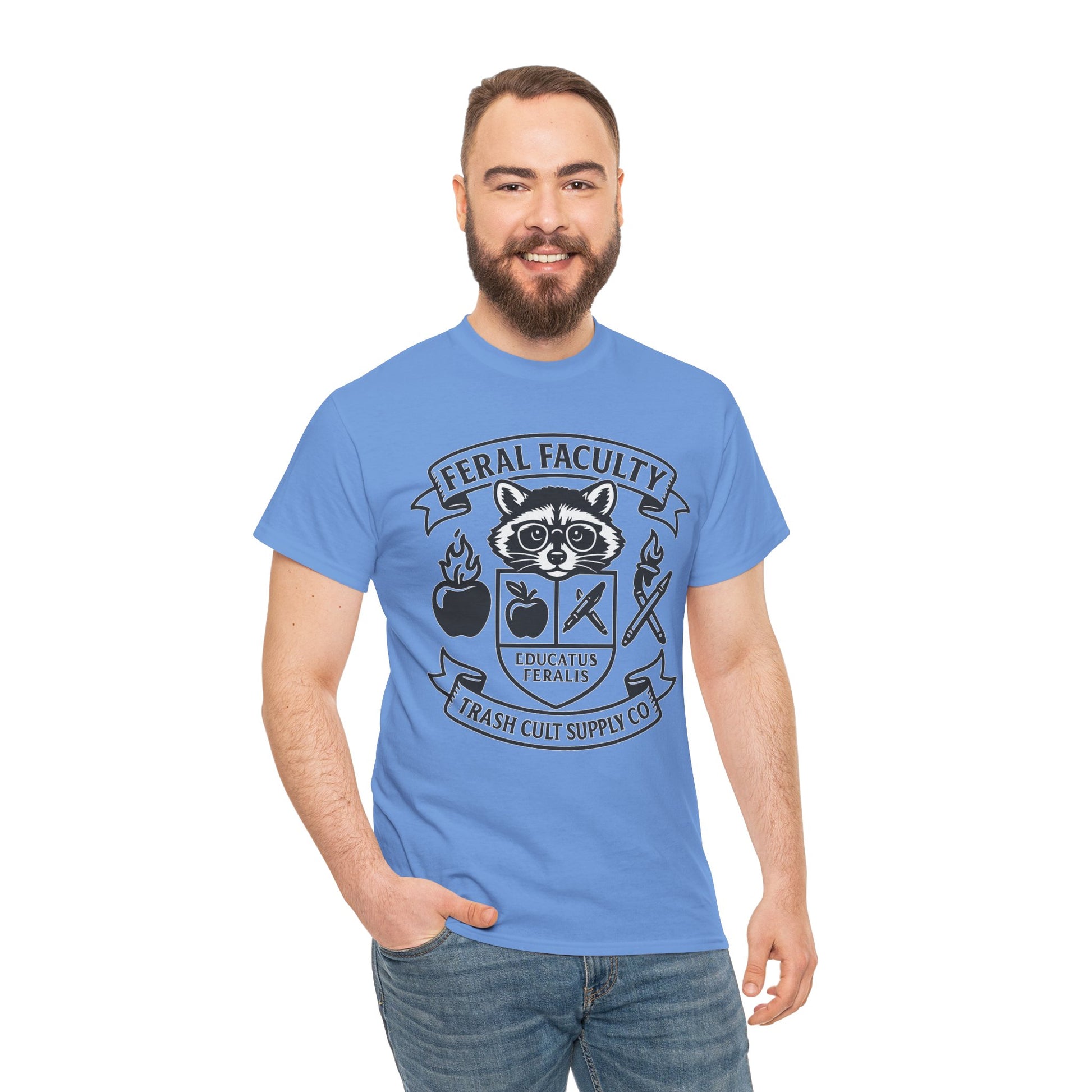 Feral Faculty Tee, Fun Teacher Shirt, Animal Lover Gift, Cool Graphic Tee, Casual Everyday Wear, Unisex Cotton T-Shirt